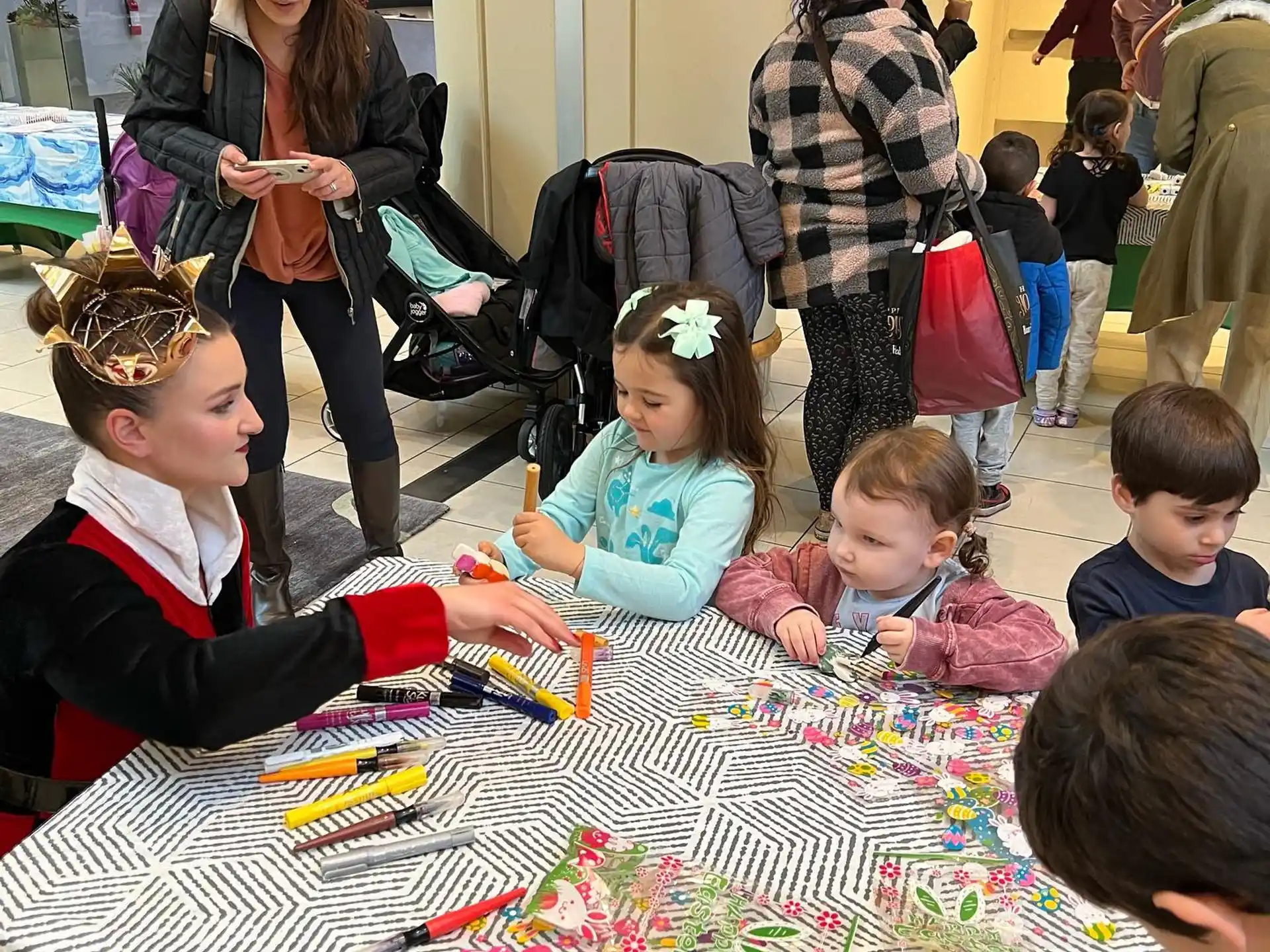a group of children playing a board game