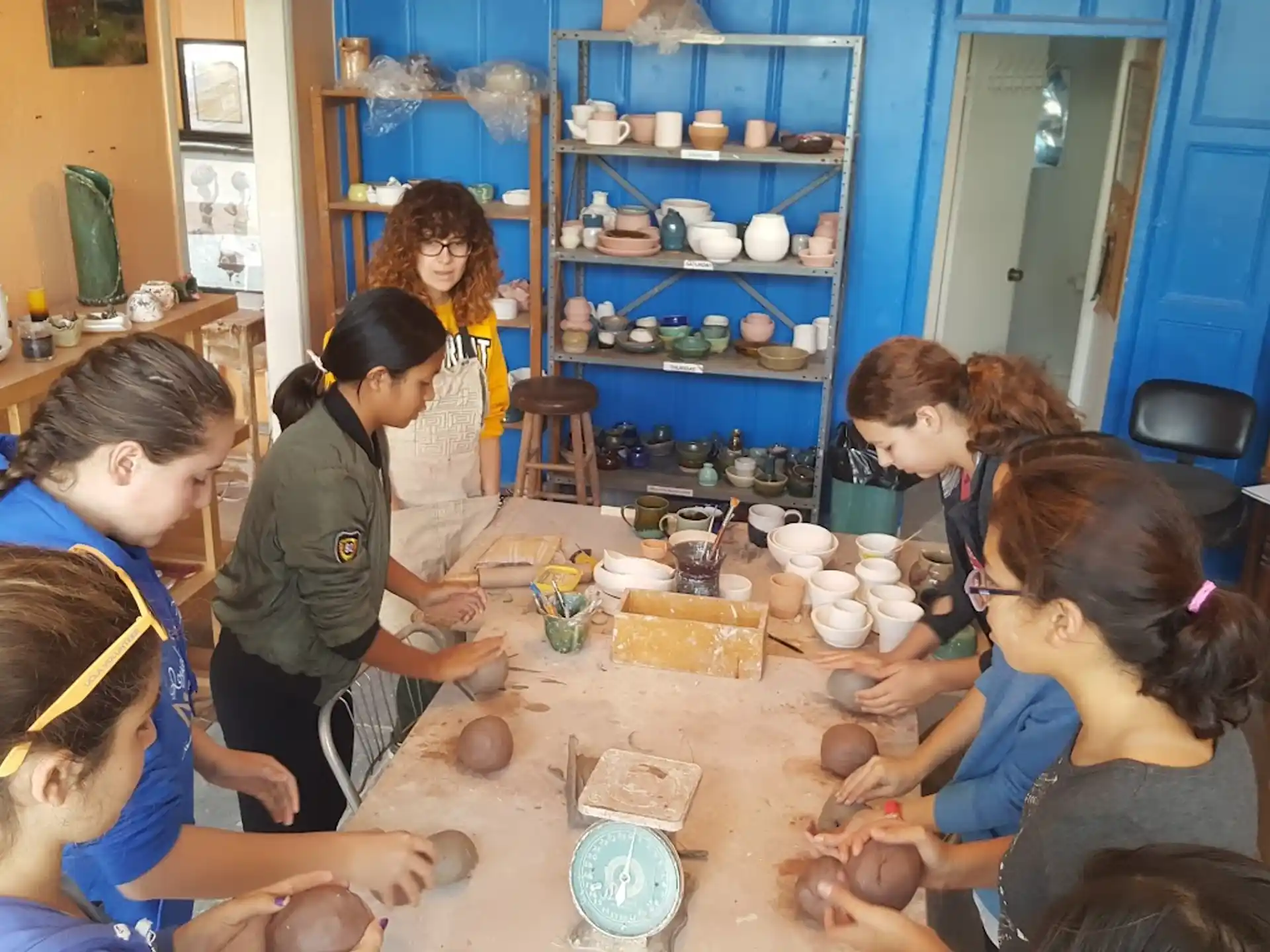 a group of people in a room
