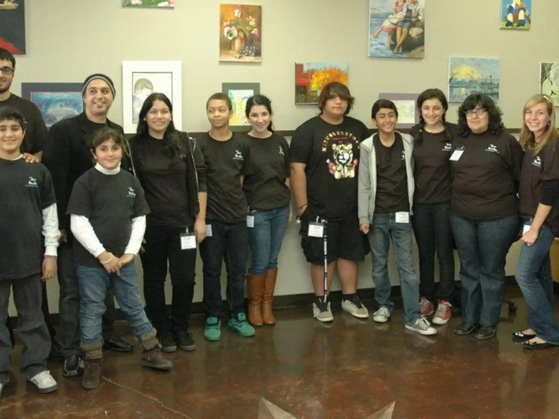 a group of people posing for a photo