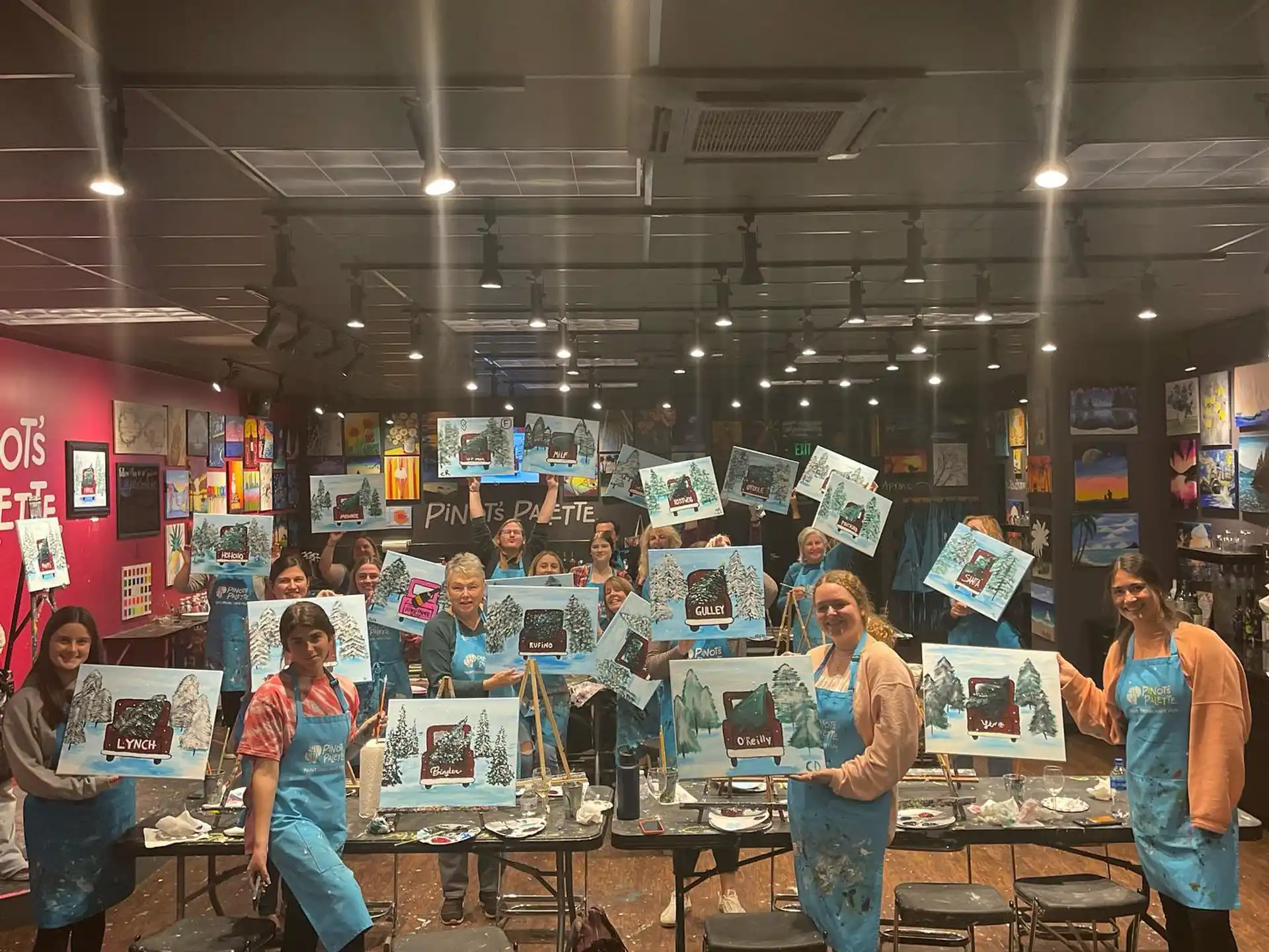 a group of people in a room