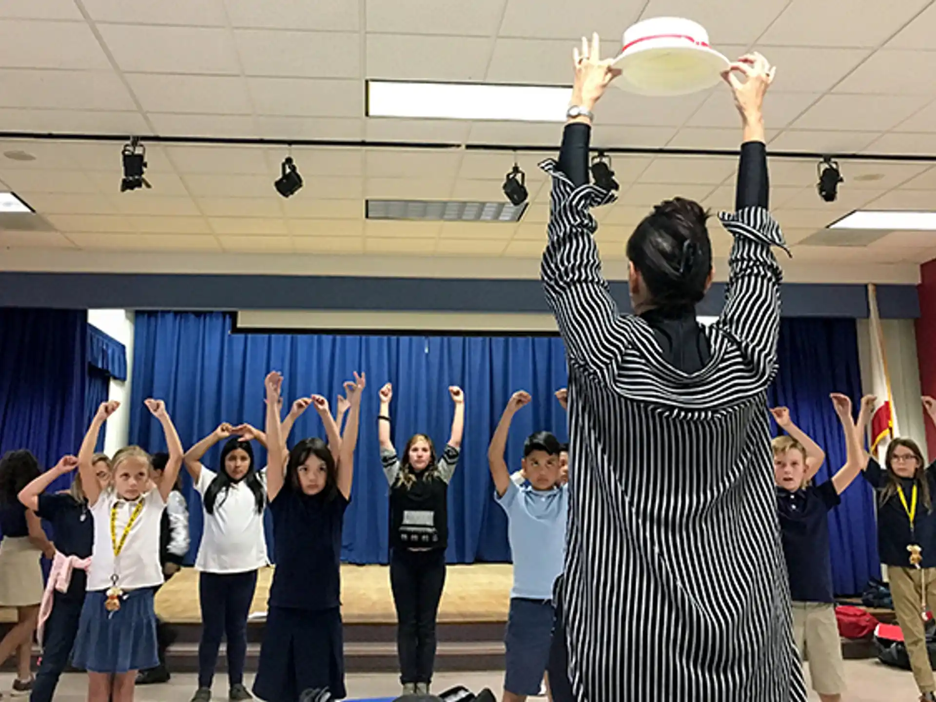 a group of children in a classroom