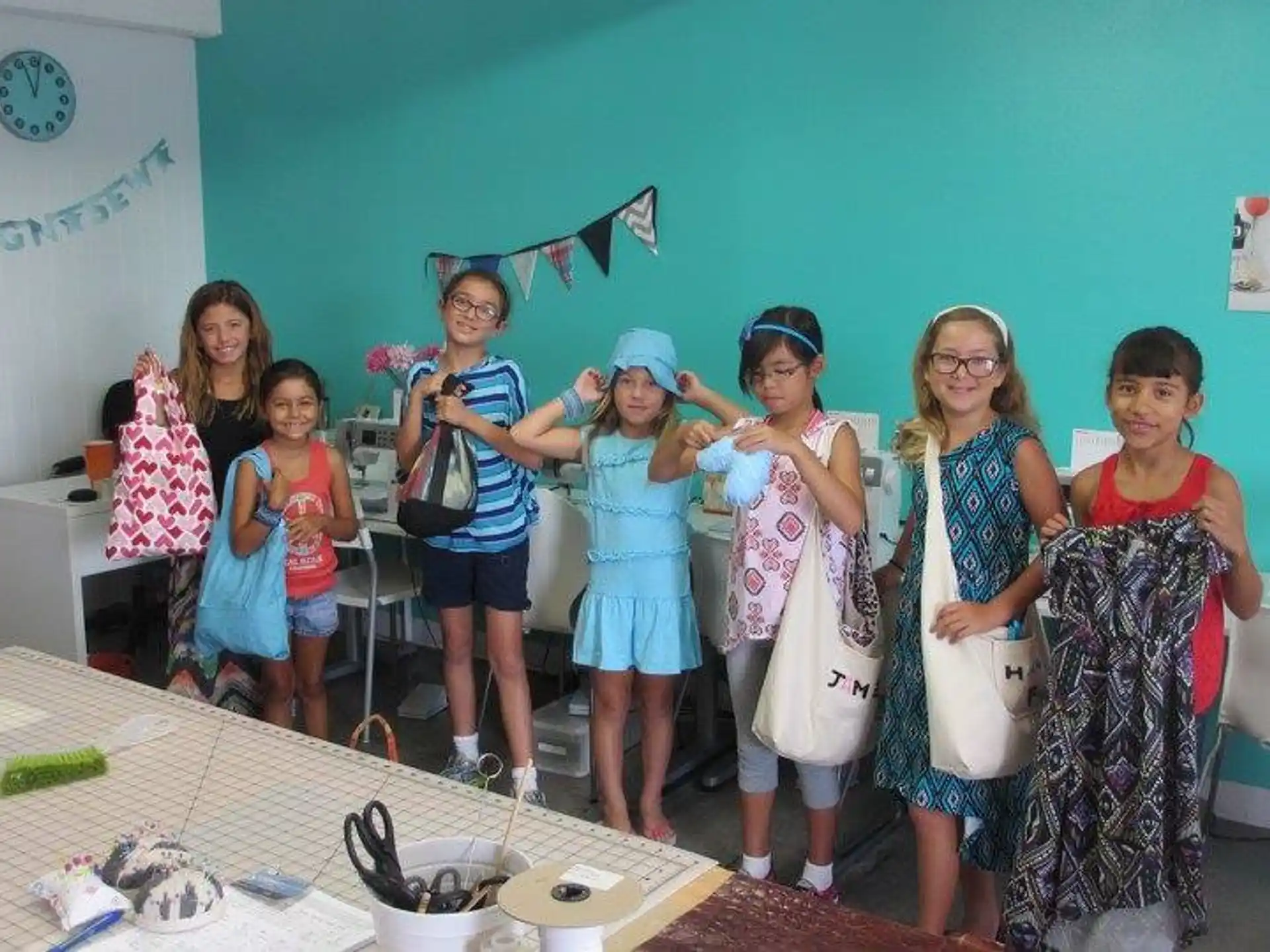 a group of girls in clothing