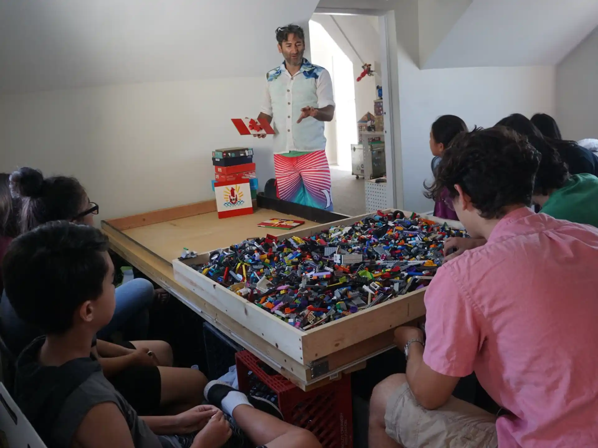 a group of people playing a board game