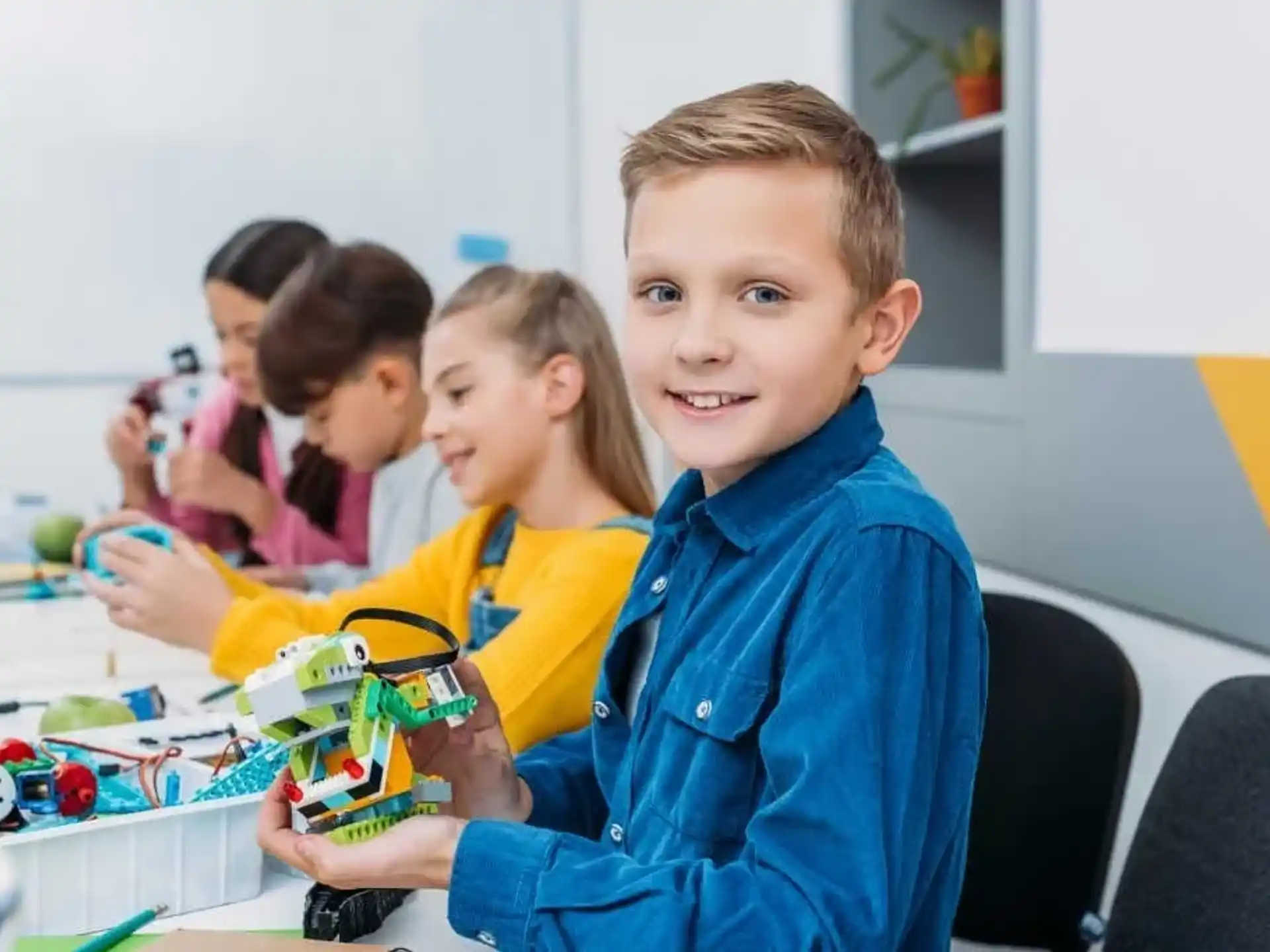 a group of children playing with toys