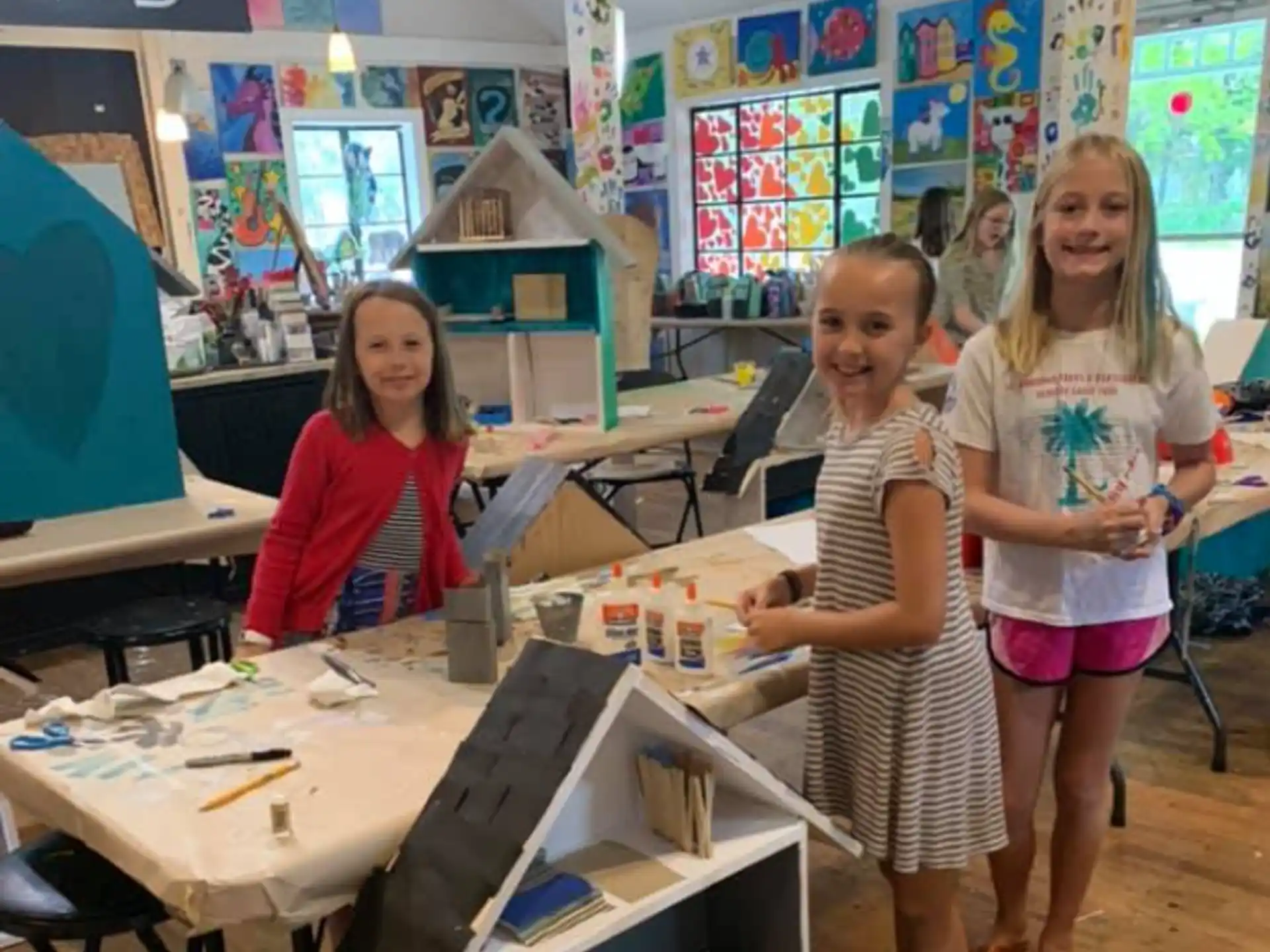 a group of girls in a room