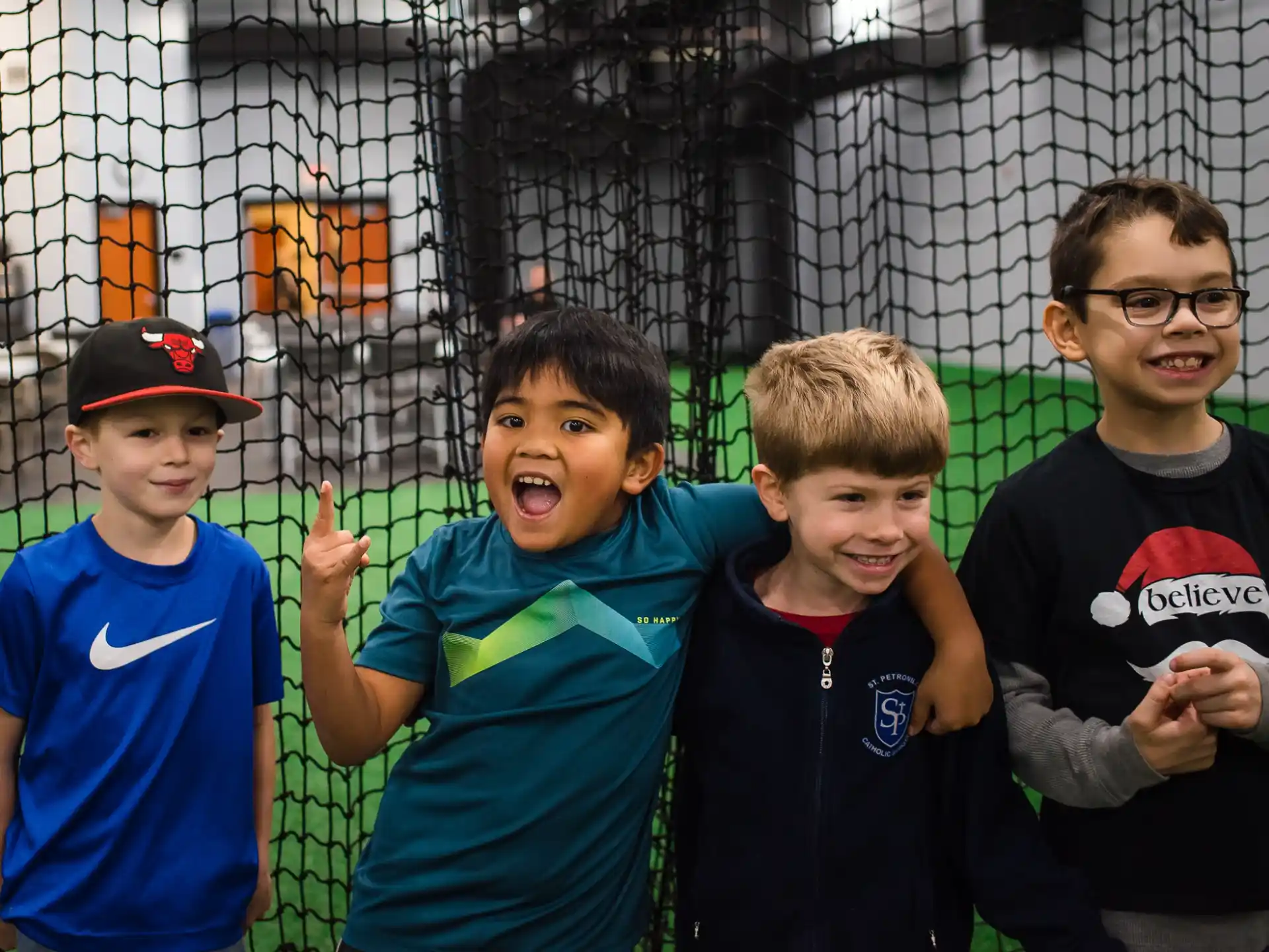a group of boys posing for a picture