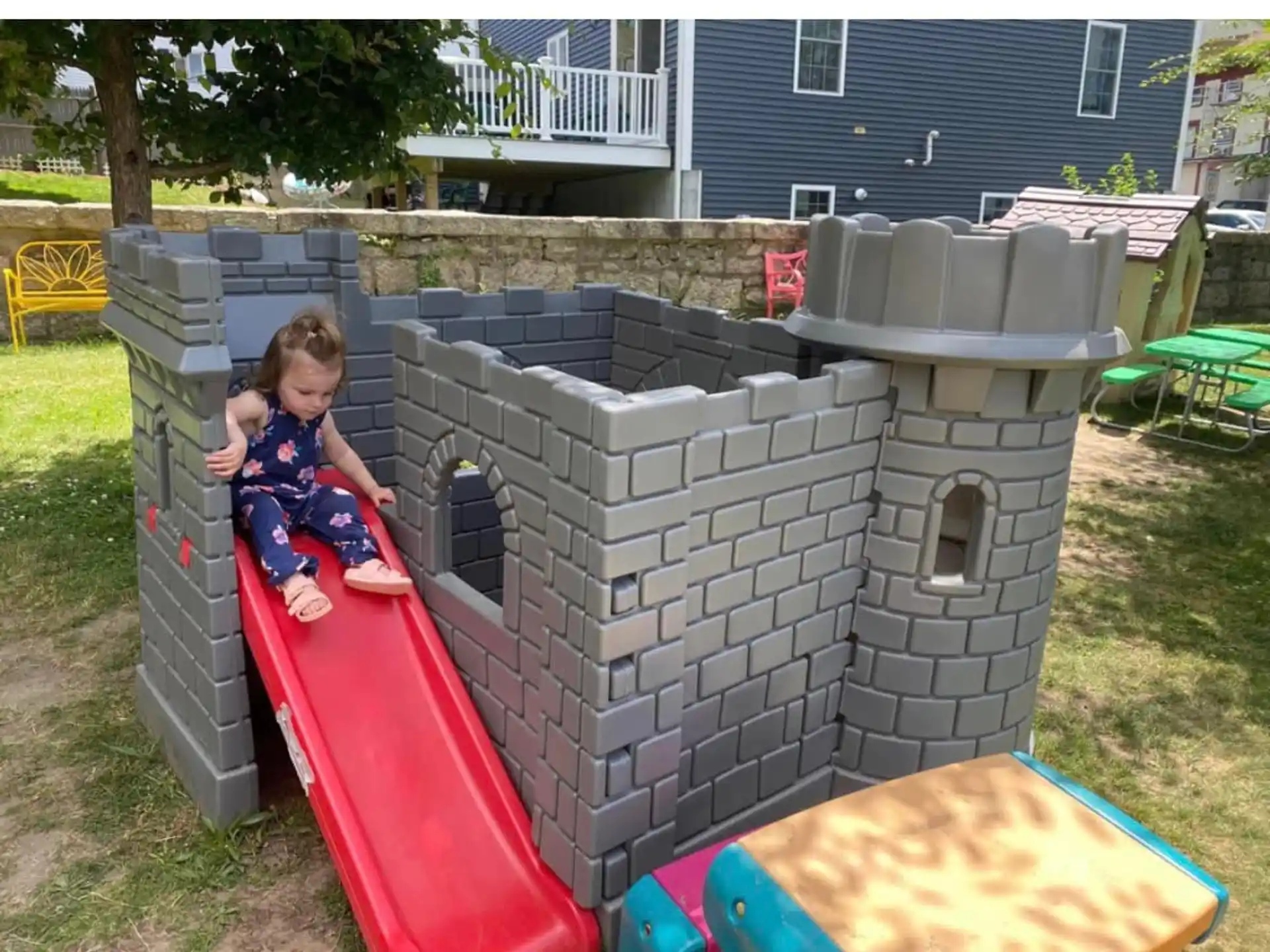 a child in a play structure