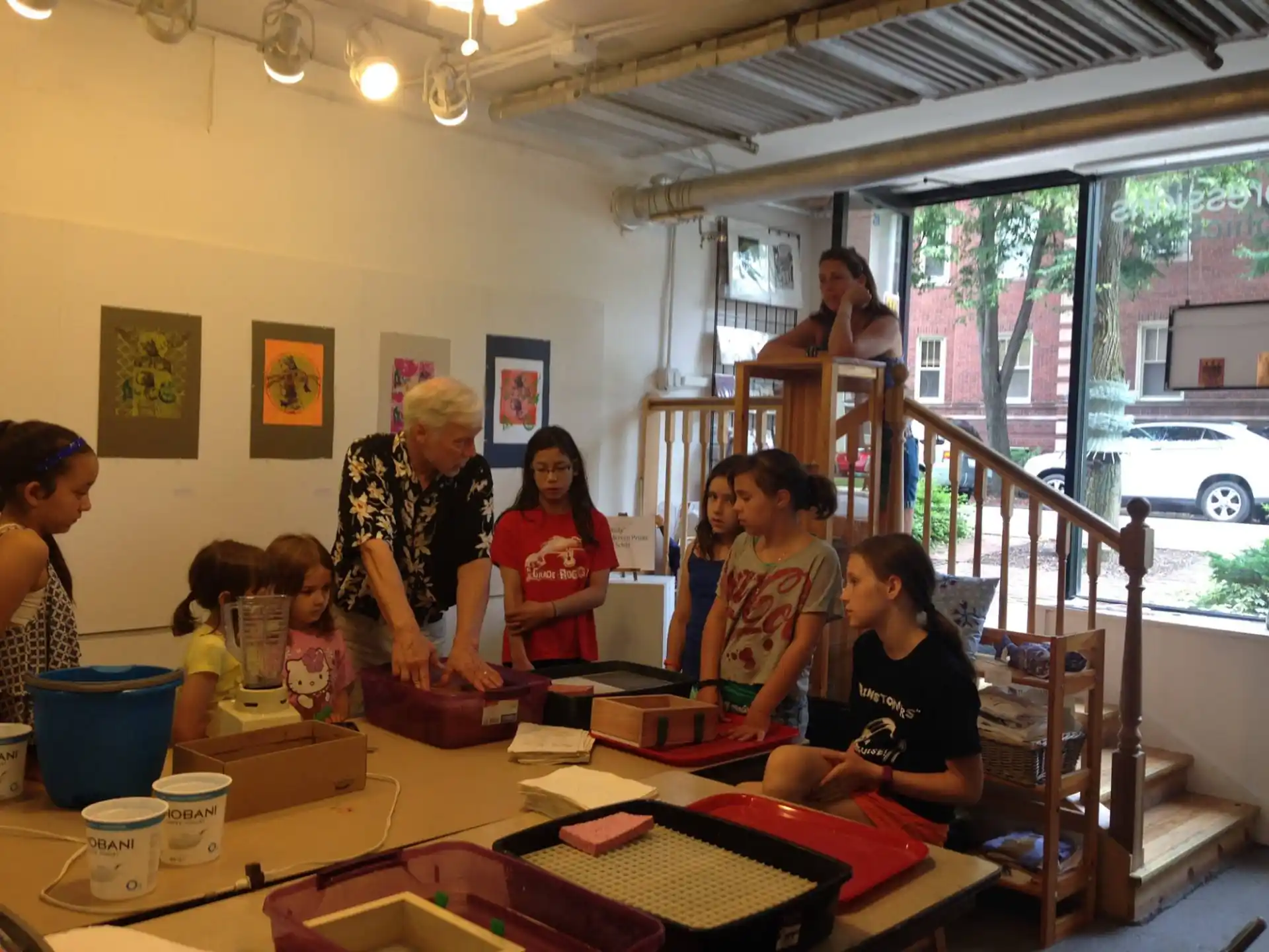 a group of people in a room