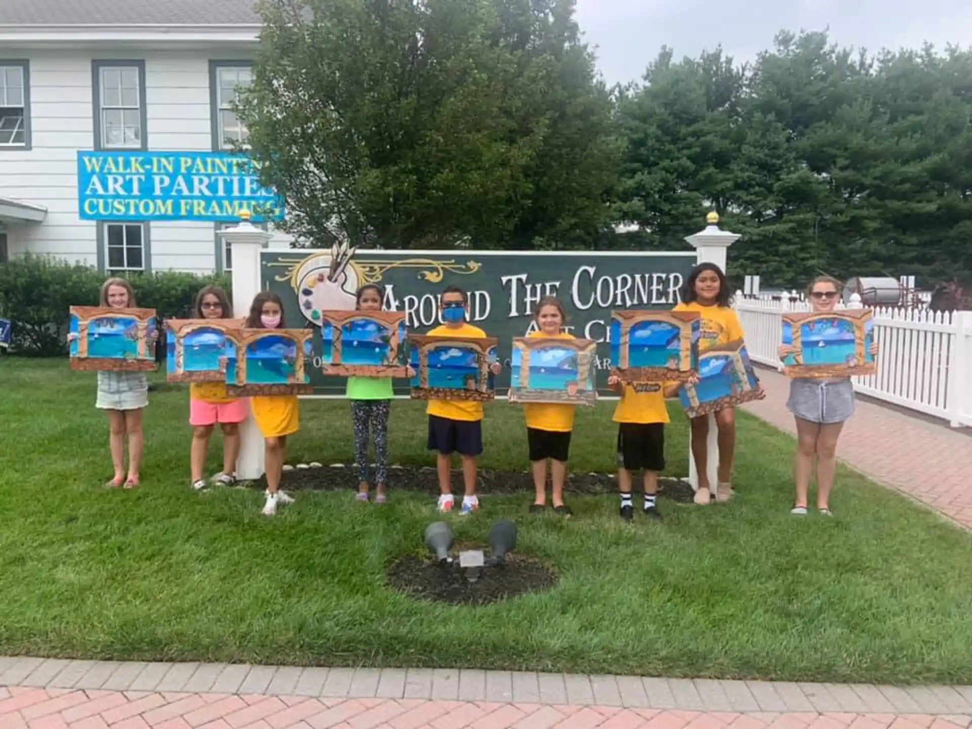 a group of people holding signs