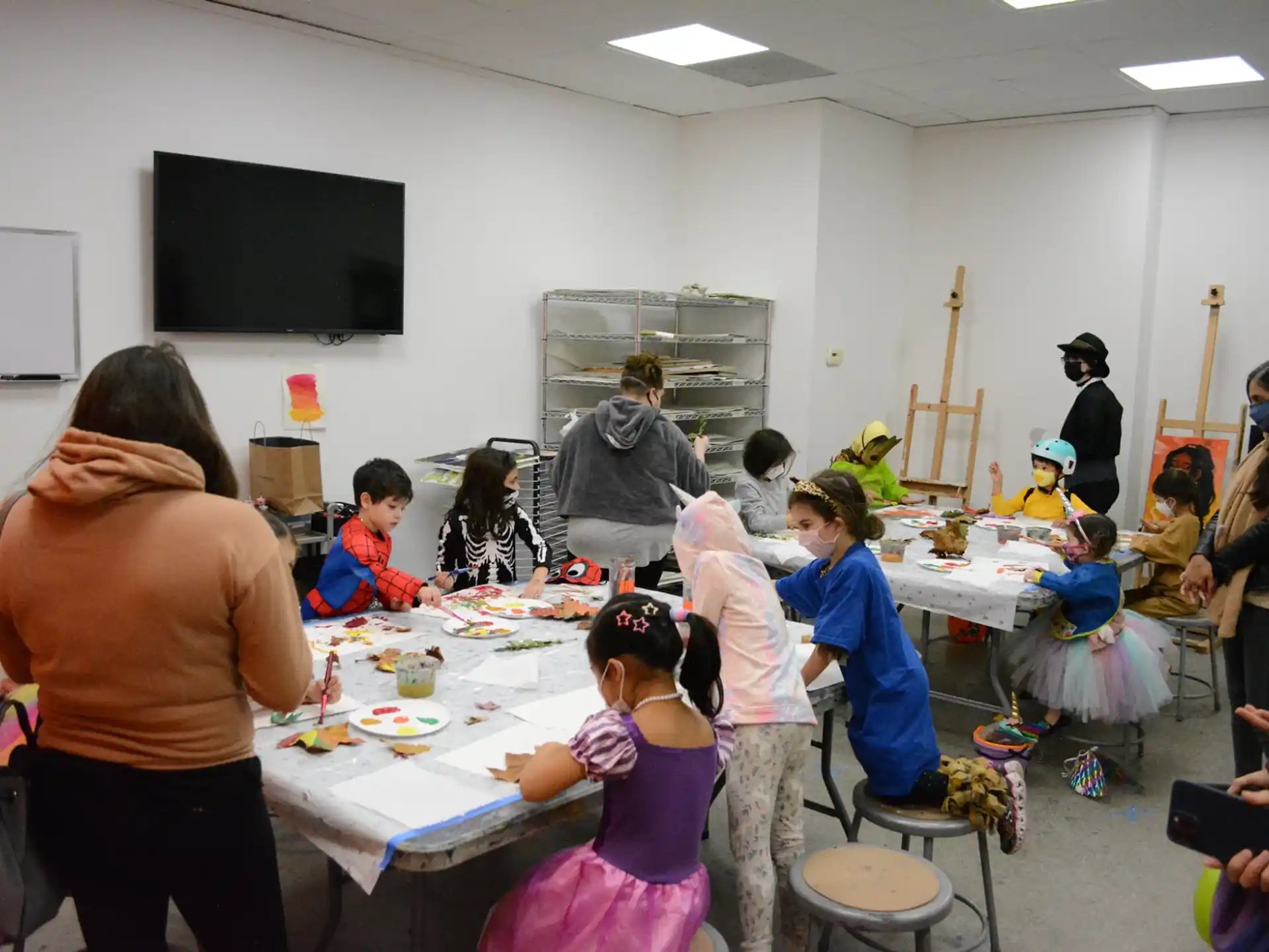 a group of people in a room