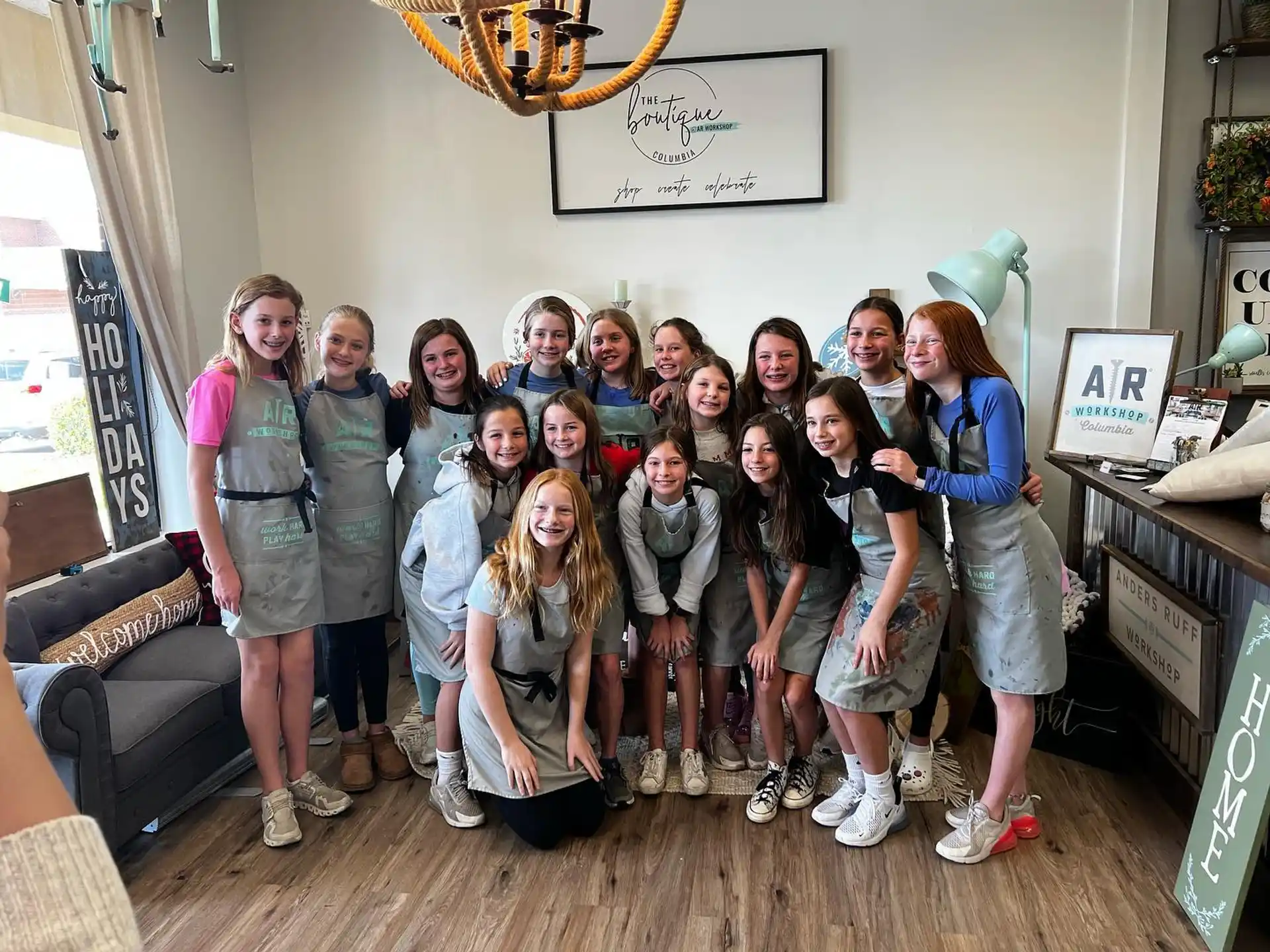 a group of girls posing for a photo