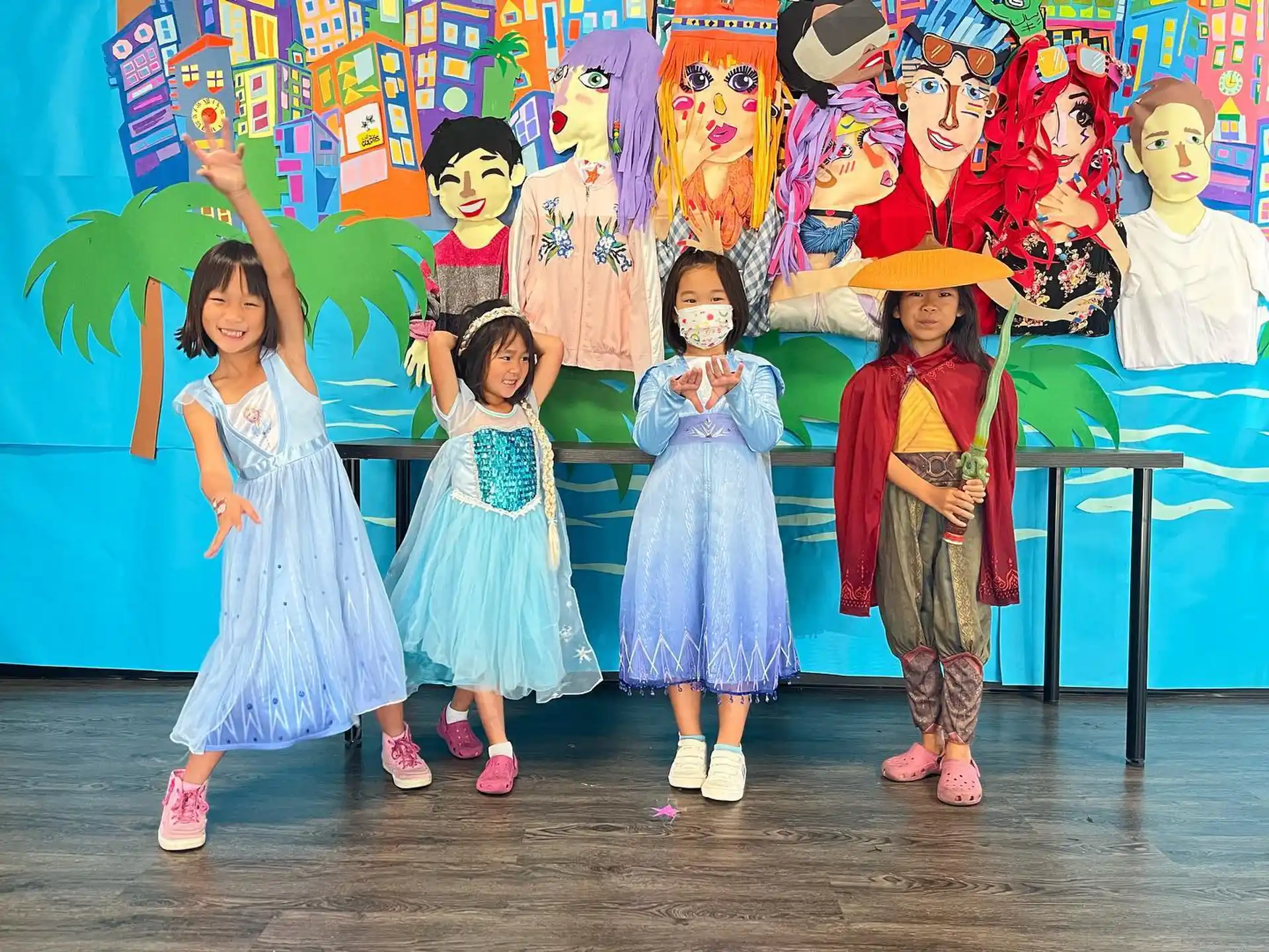 a group of children in clothing