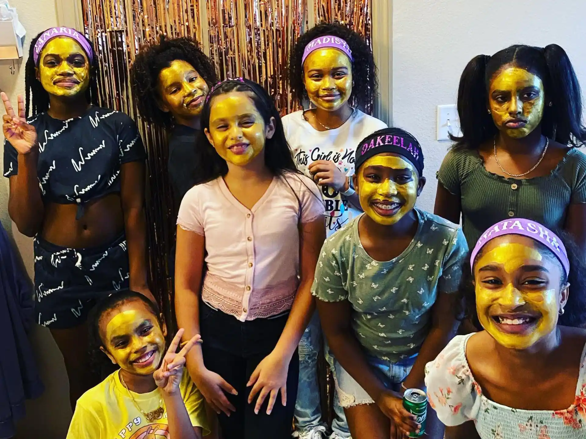 a group of people wearing face paint