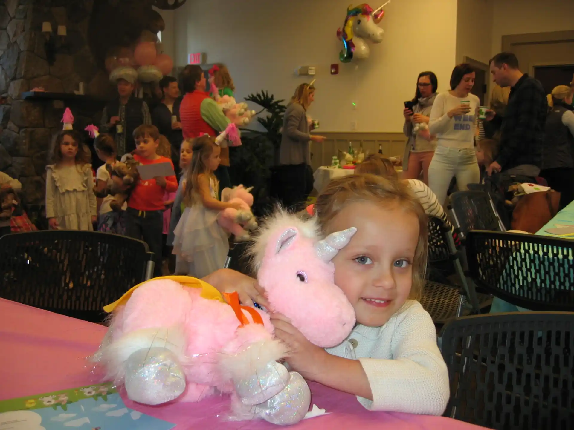 a girl holding a stuffed animal