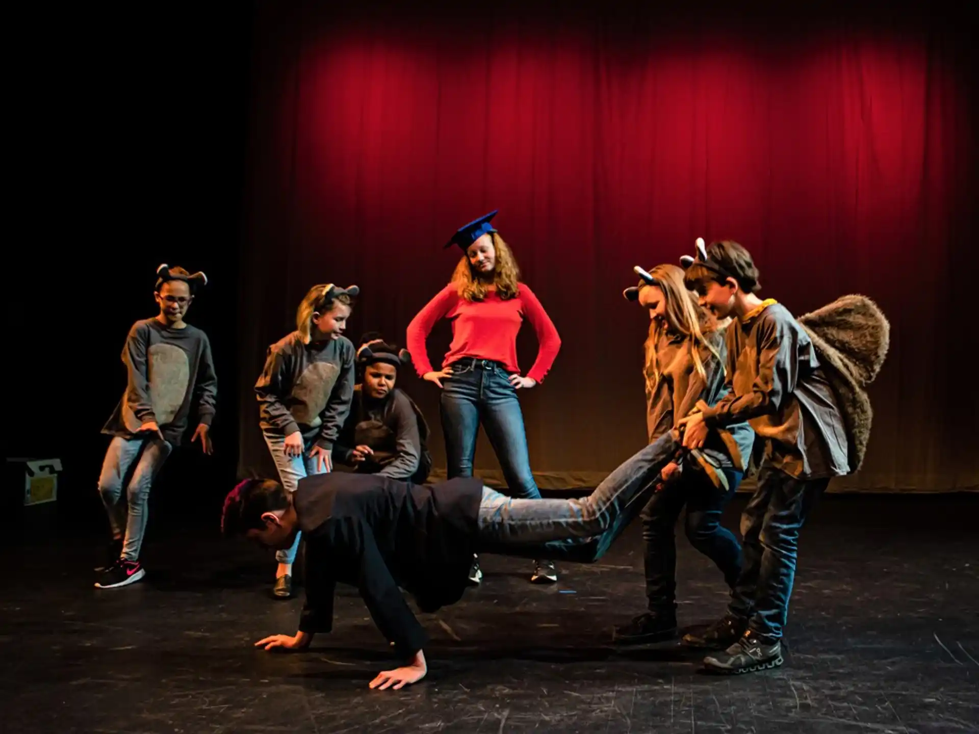 a group of people on a stage