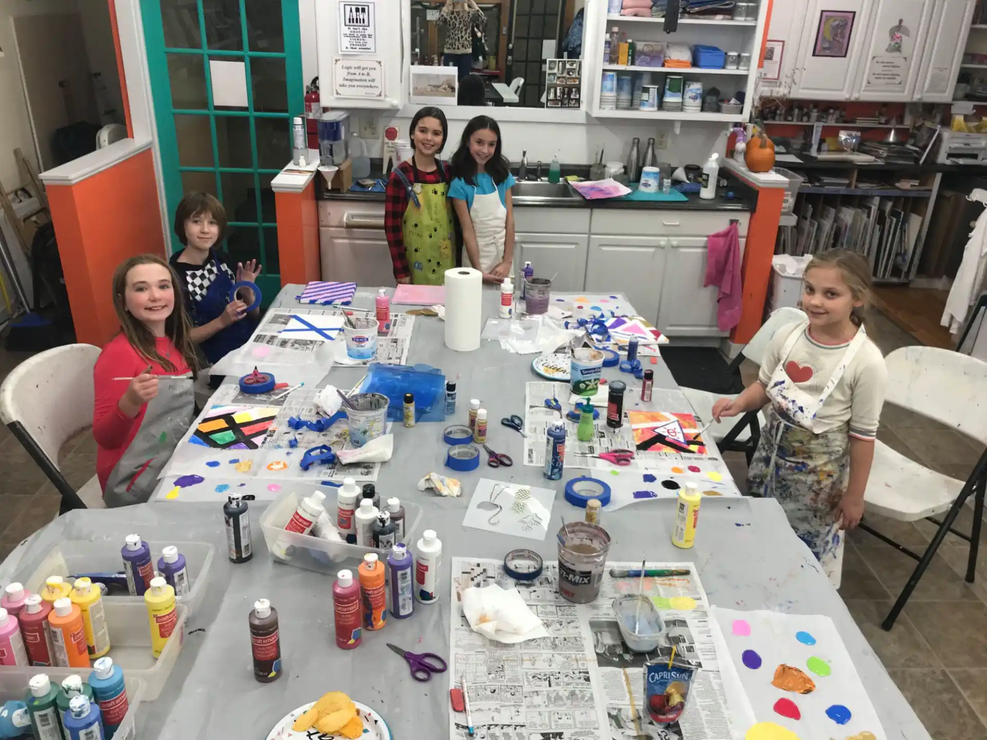 a group of children in a room