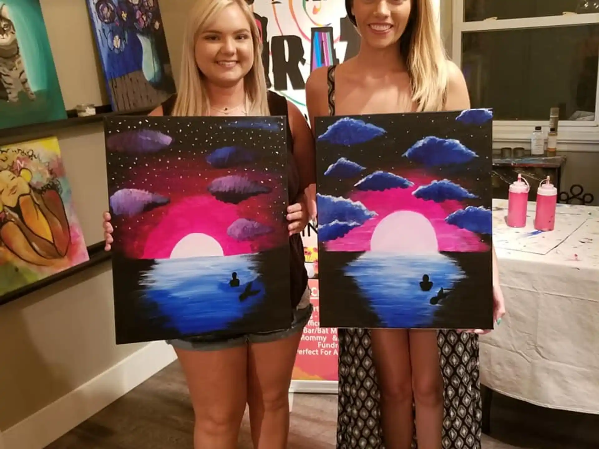 two women wearing clothing
