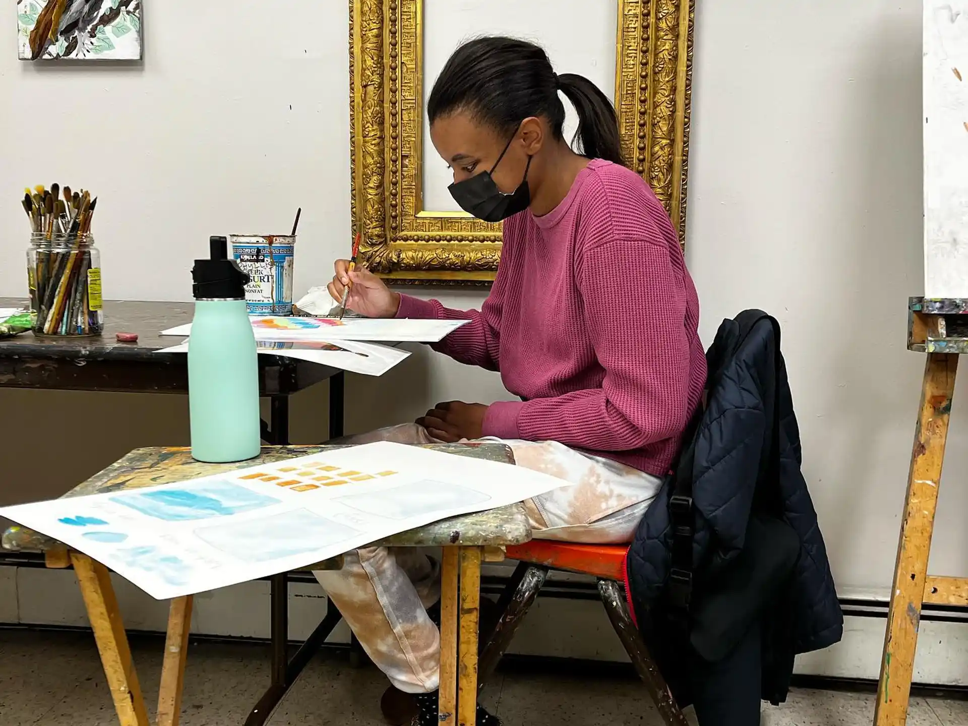 a person sitting at a table