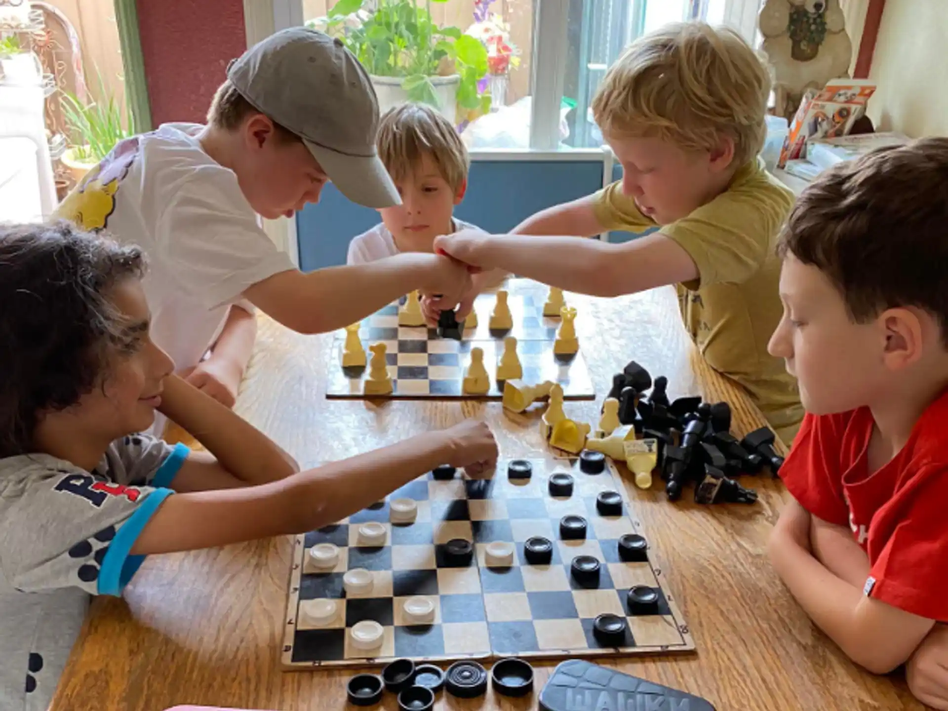 a group of children playing a game