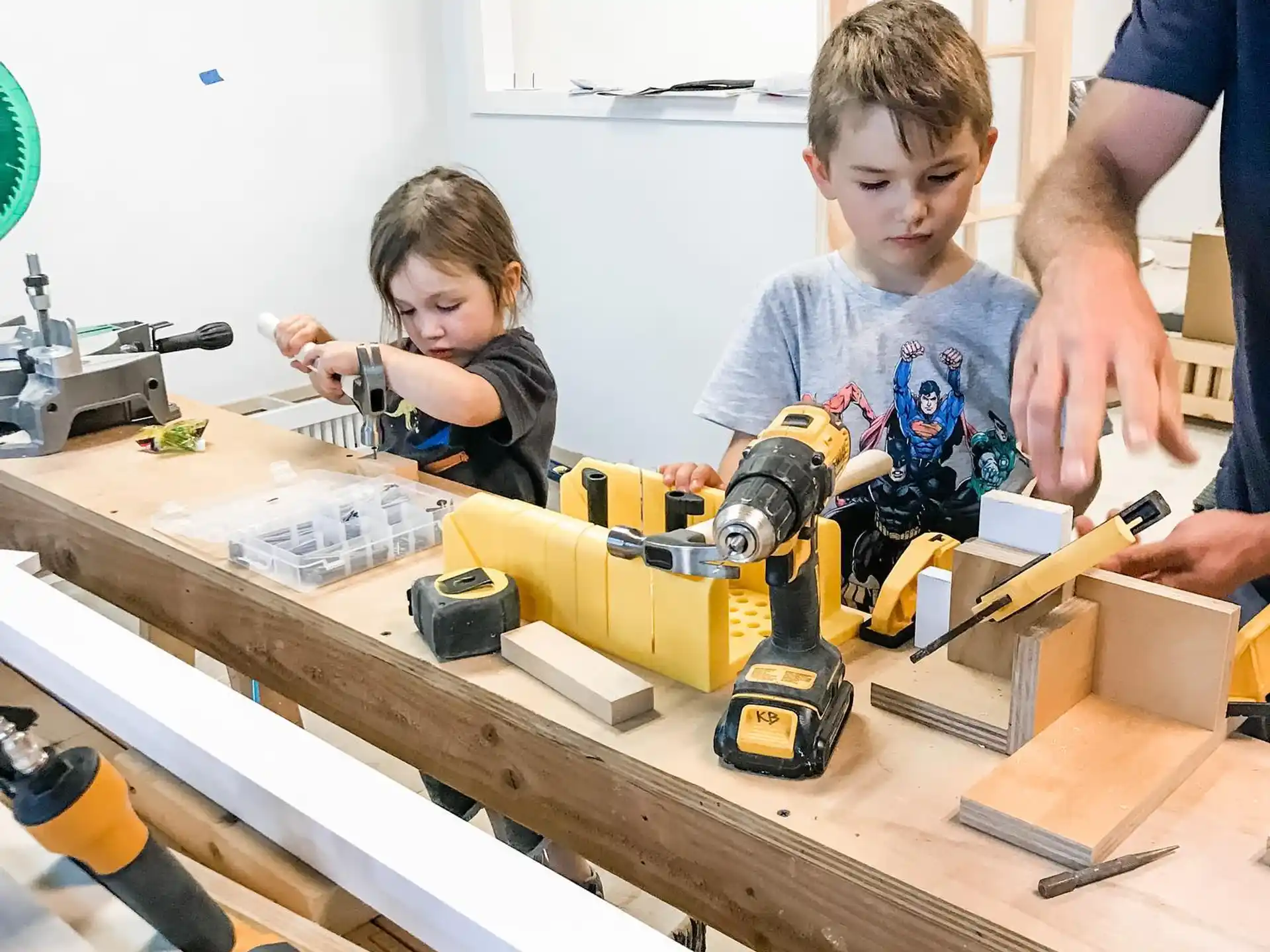 a group of kids working on a project