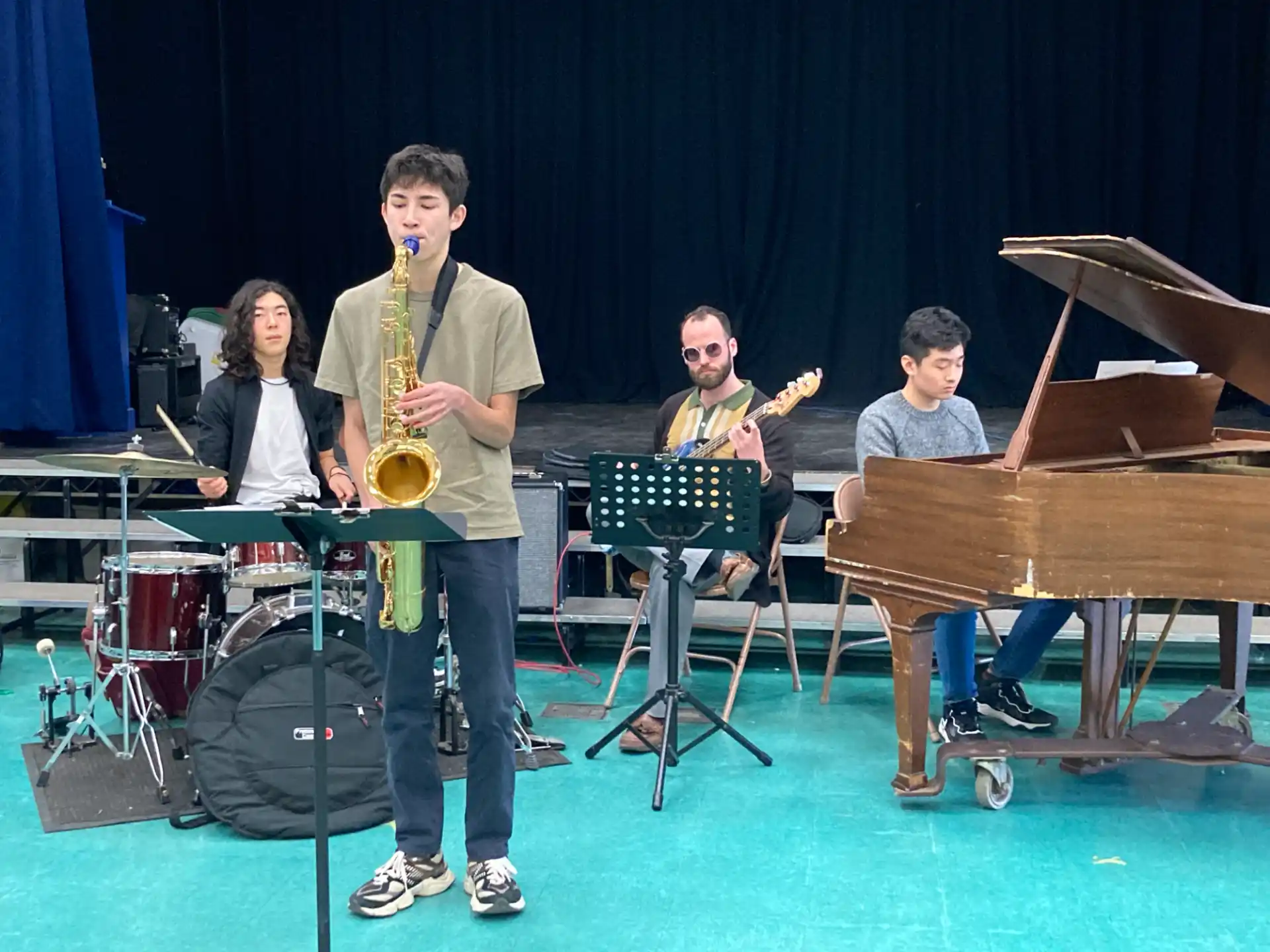 a group of people playing instruments