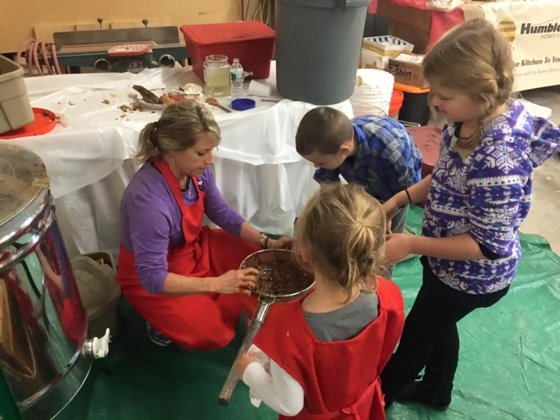 a group of people cooking