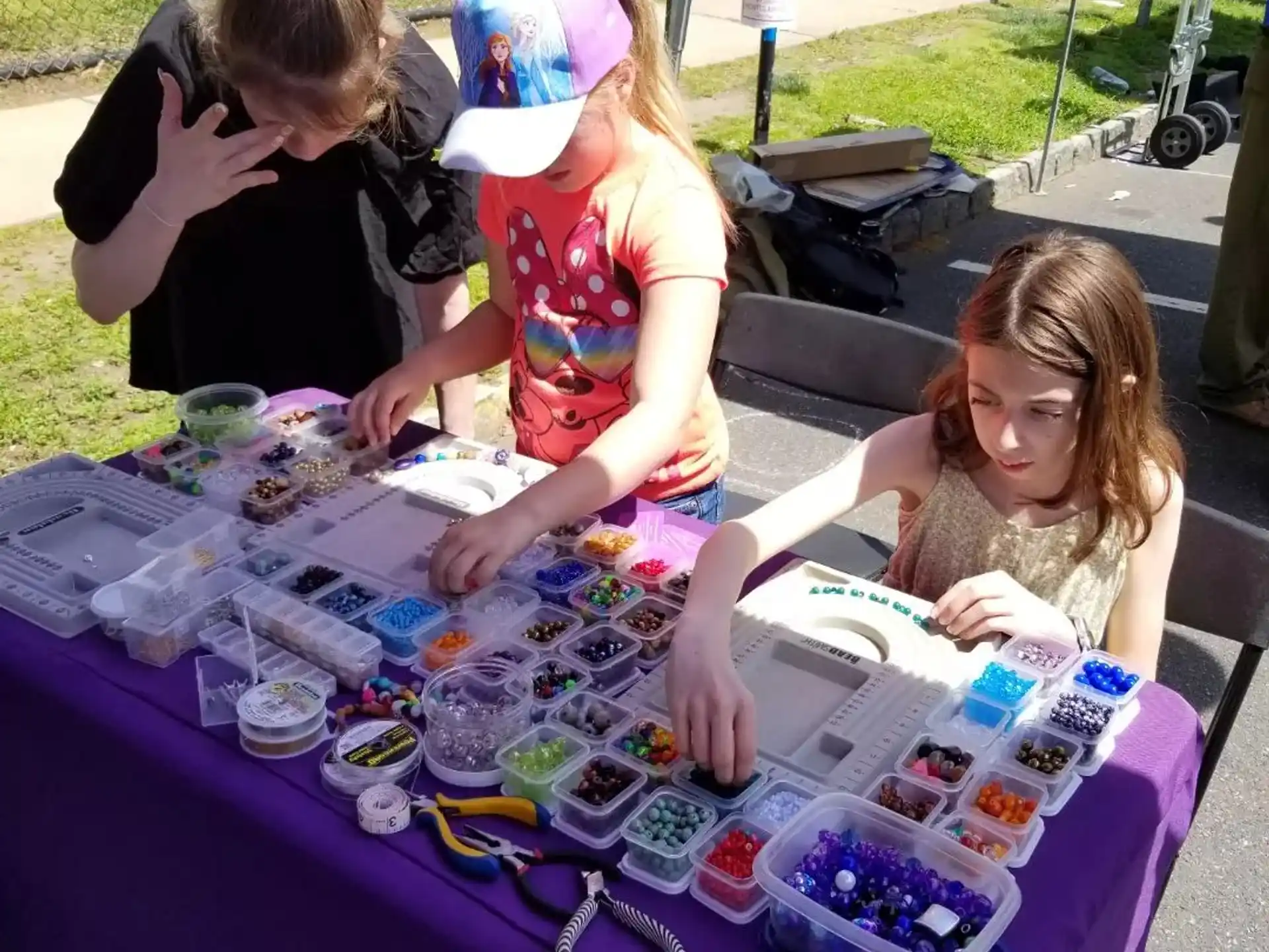a group of girls painting