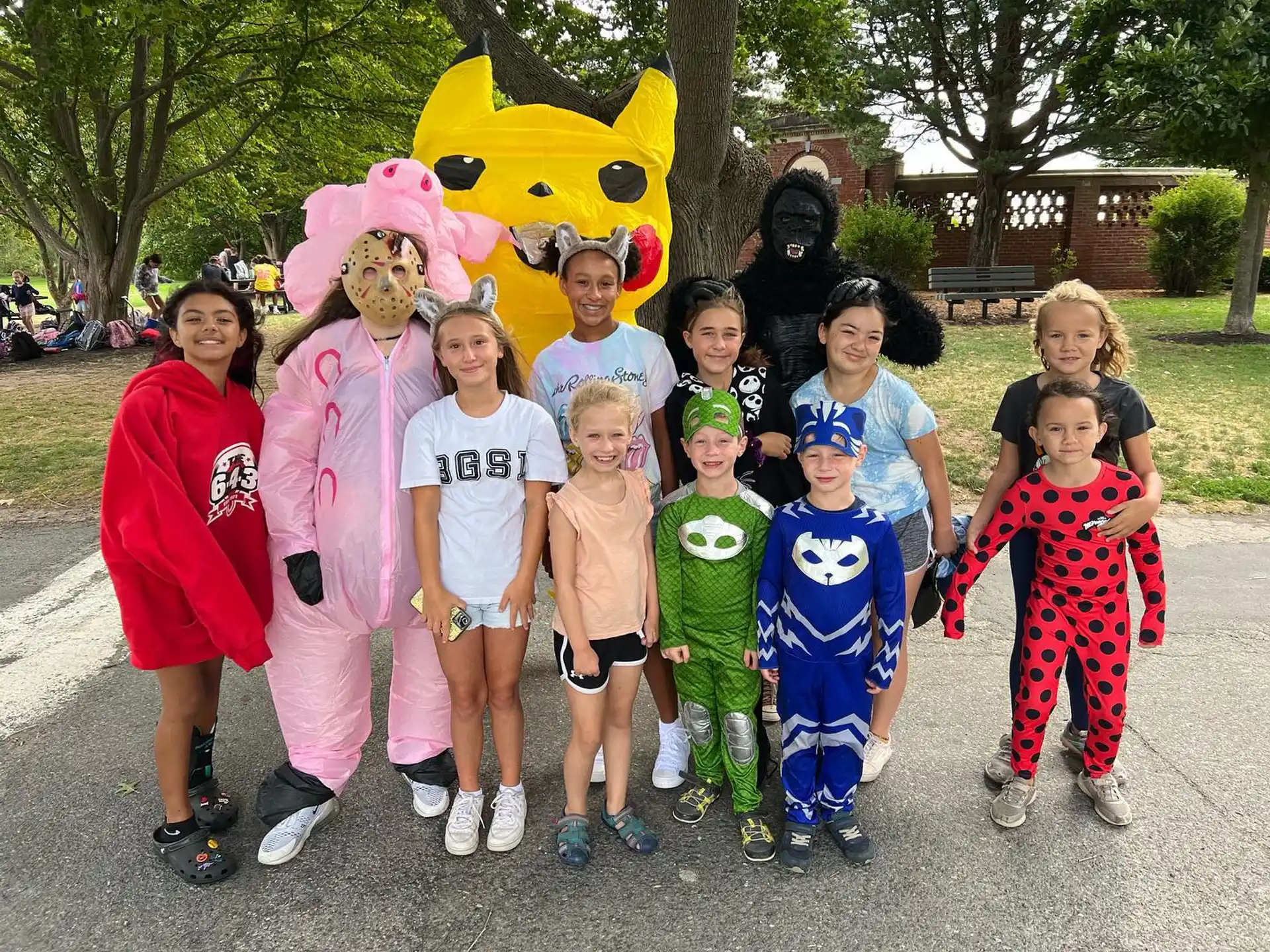 a group of people posing for a photo