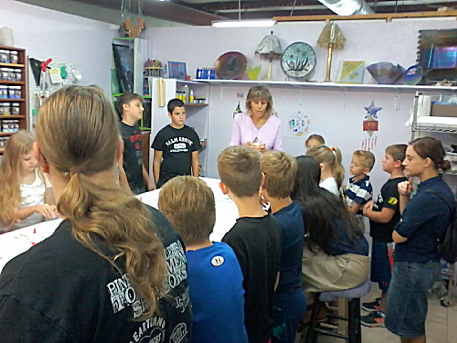 a group of people in a room