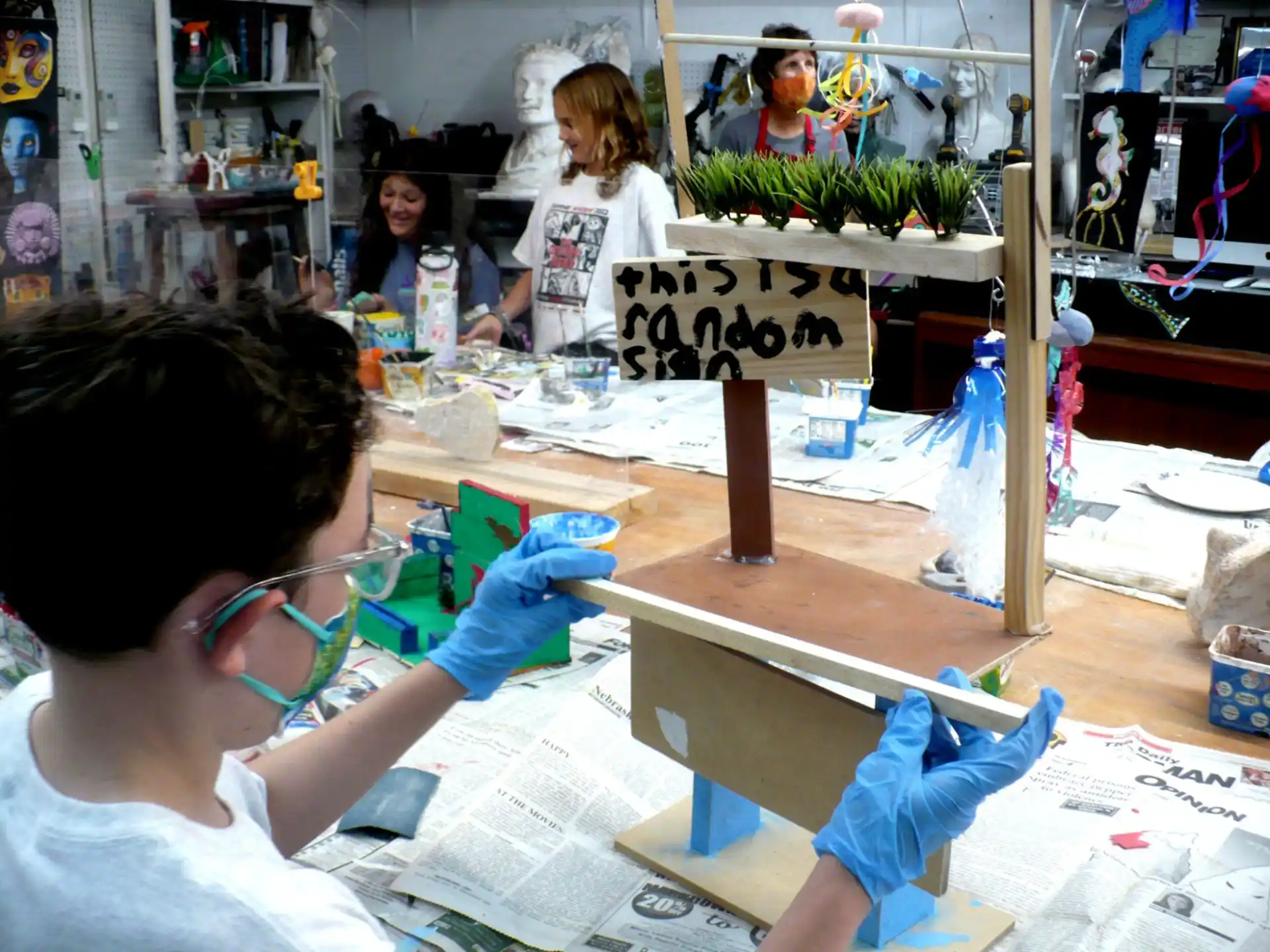 a person working at a table