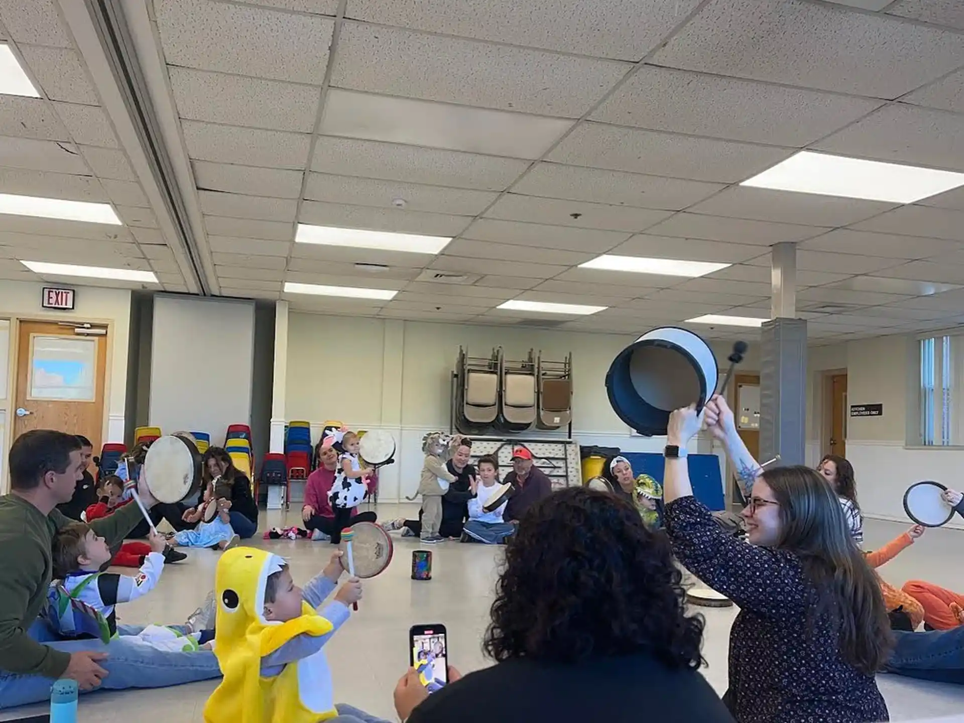 a group of people playing instruments