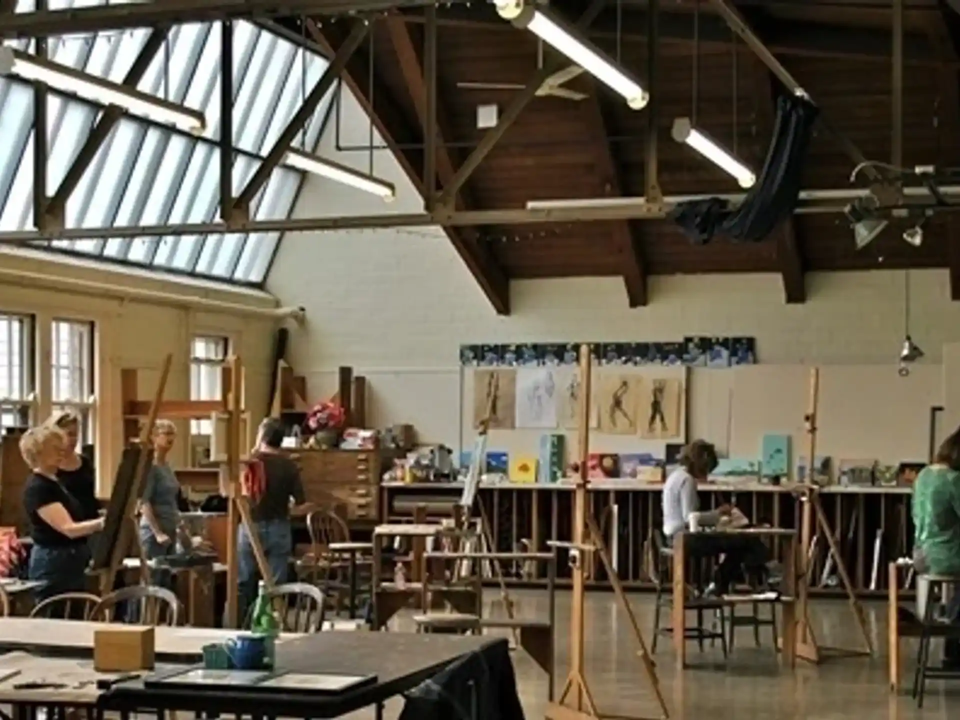 a group of people in a room