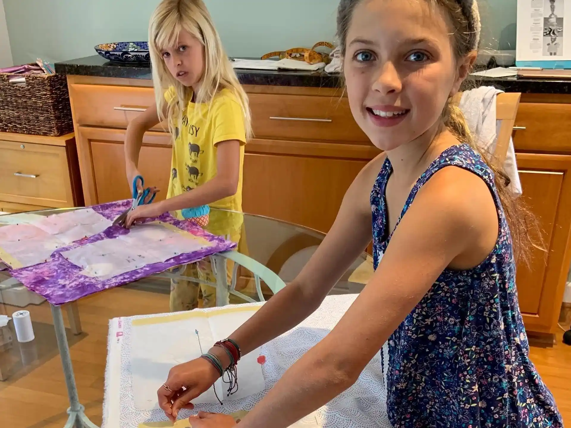 a girl painting with a brush