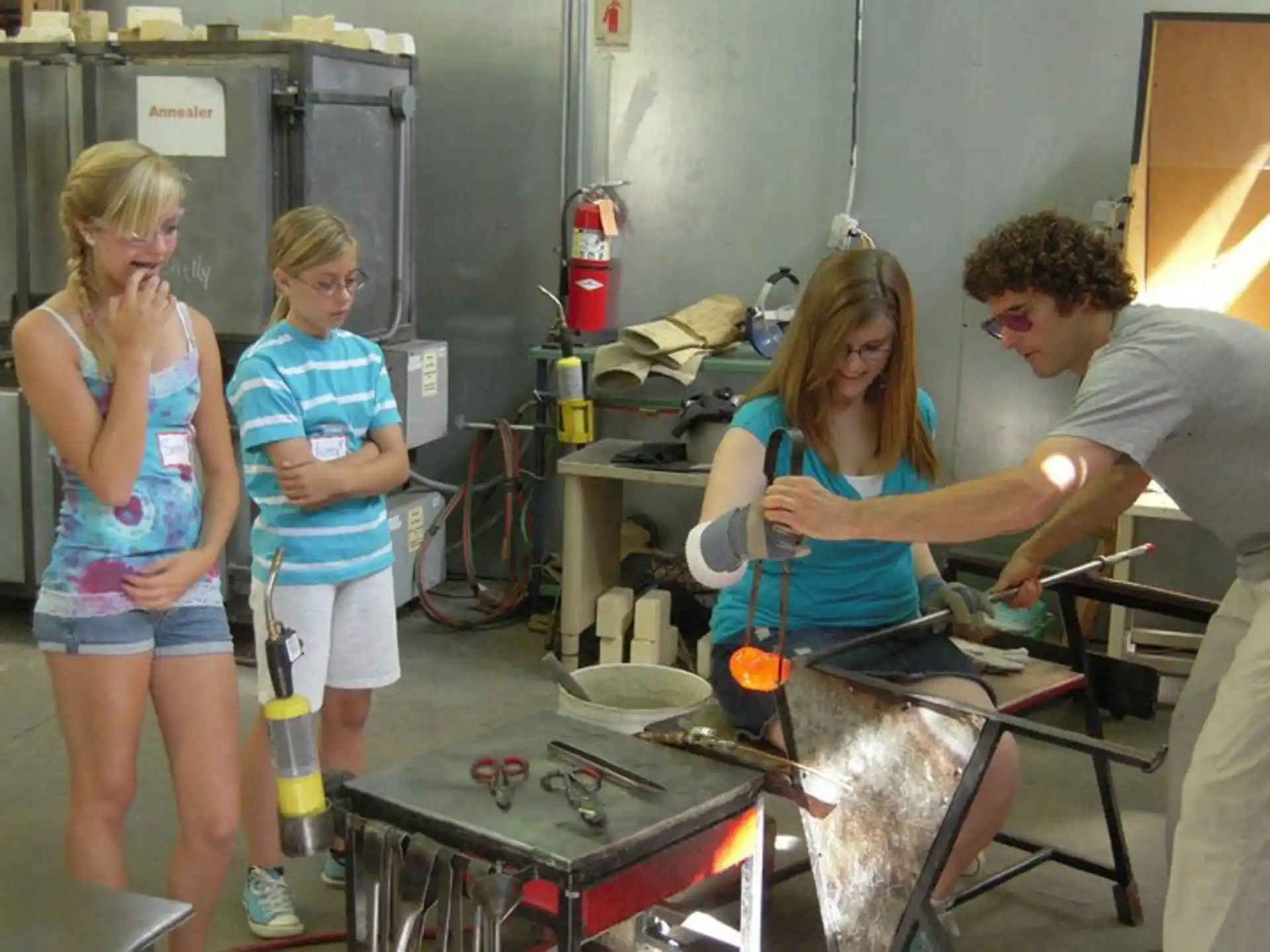 a group of people working in a factory