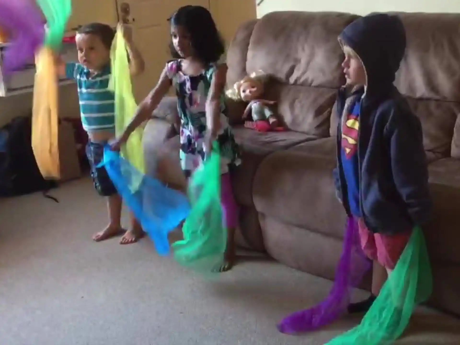 a group of children dancing
