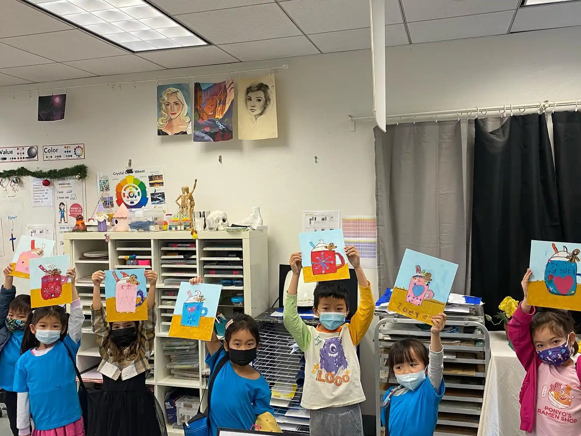 a group of children in a classroom