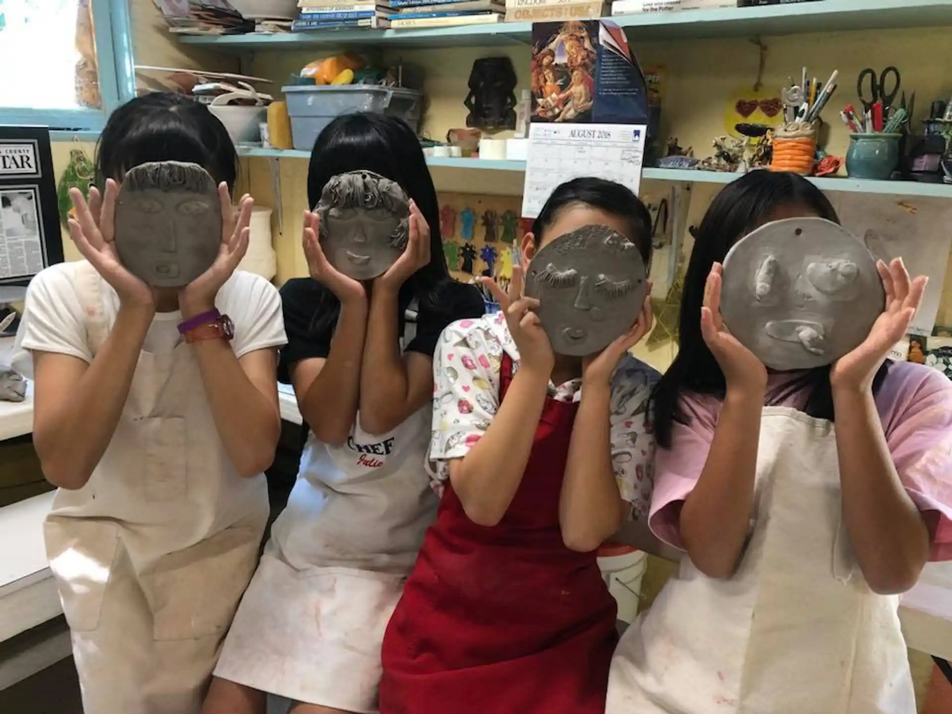 a group of people wearing masks