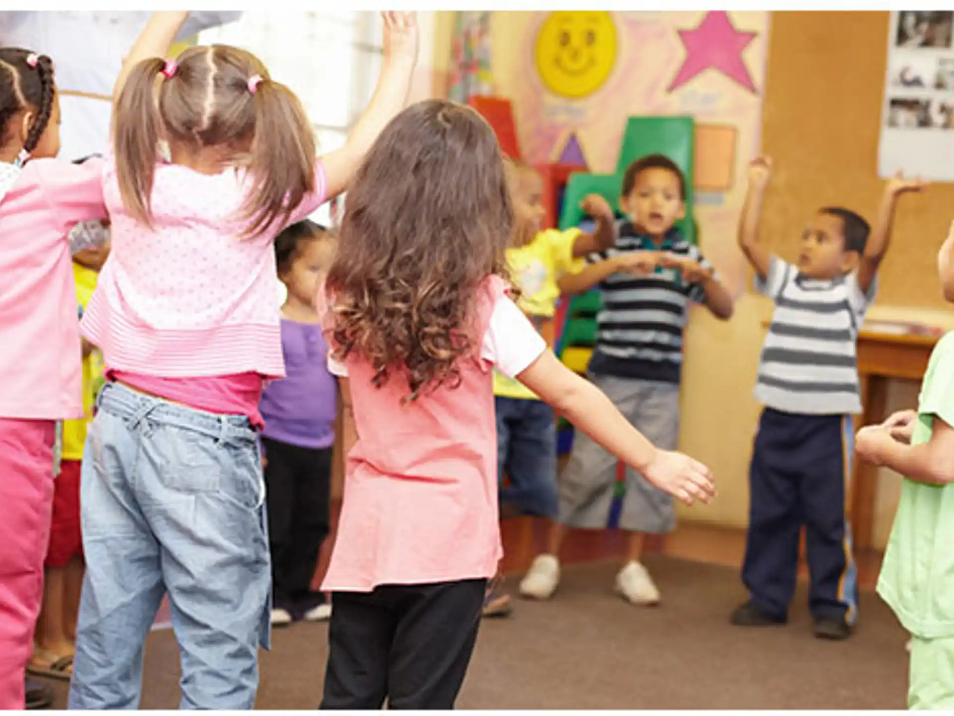 a group of children in a classroom