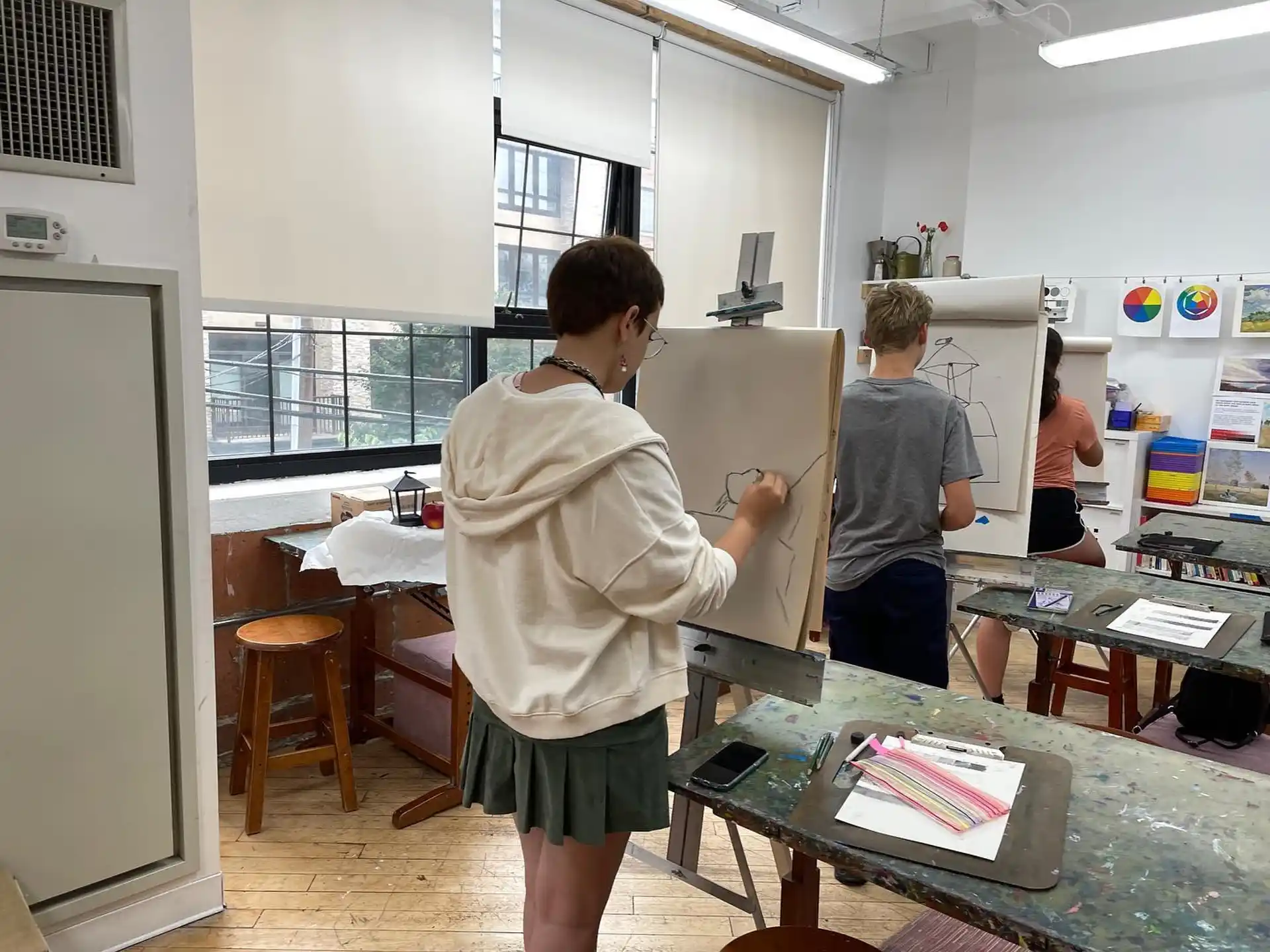 a group of people in a room