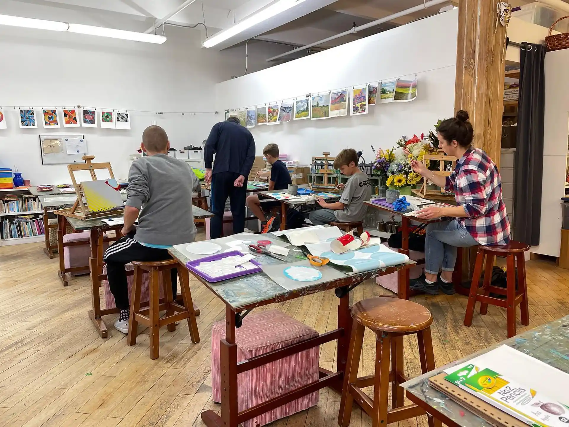 a group of people sitting at tables