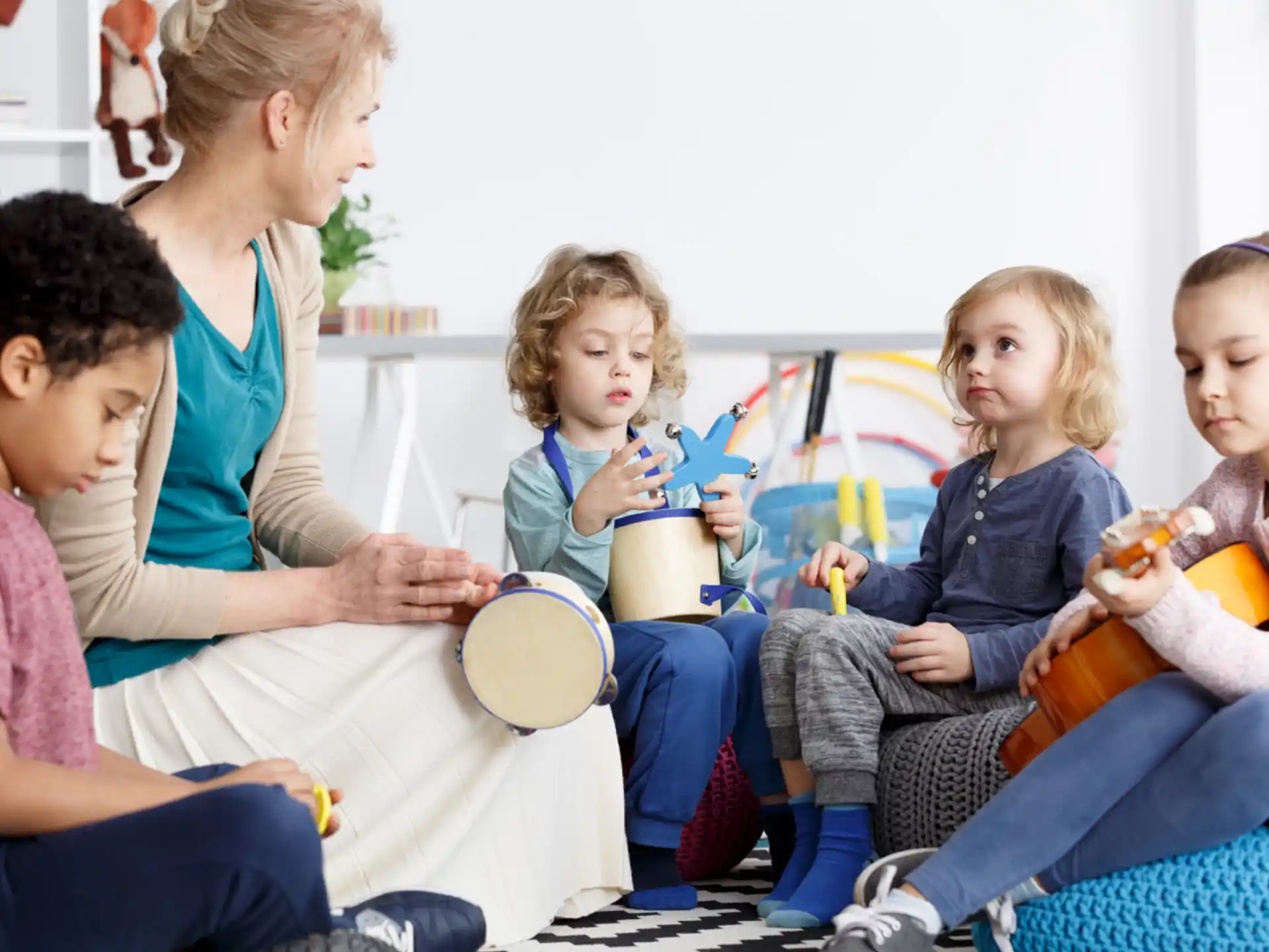 a person and a group of children