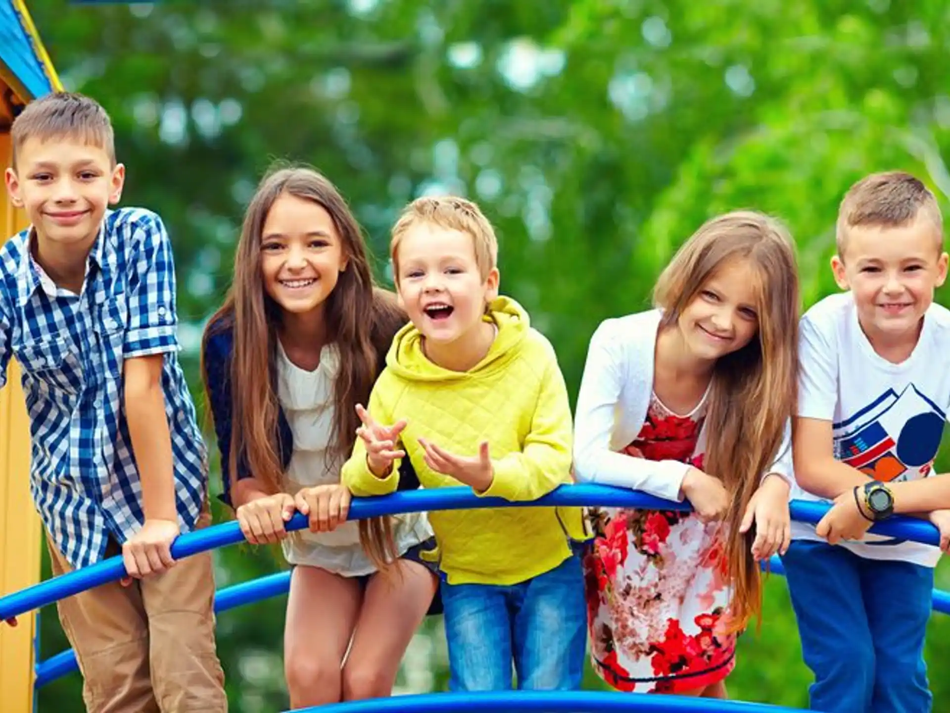 a group of children posing for a photo