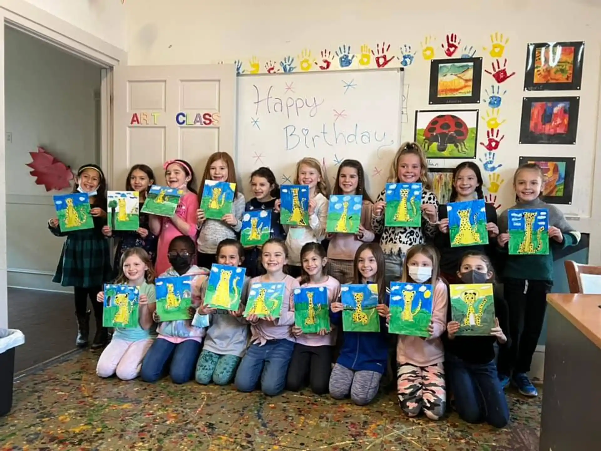 a group of children in a classroom
