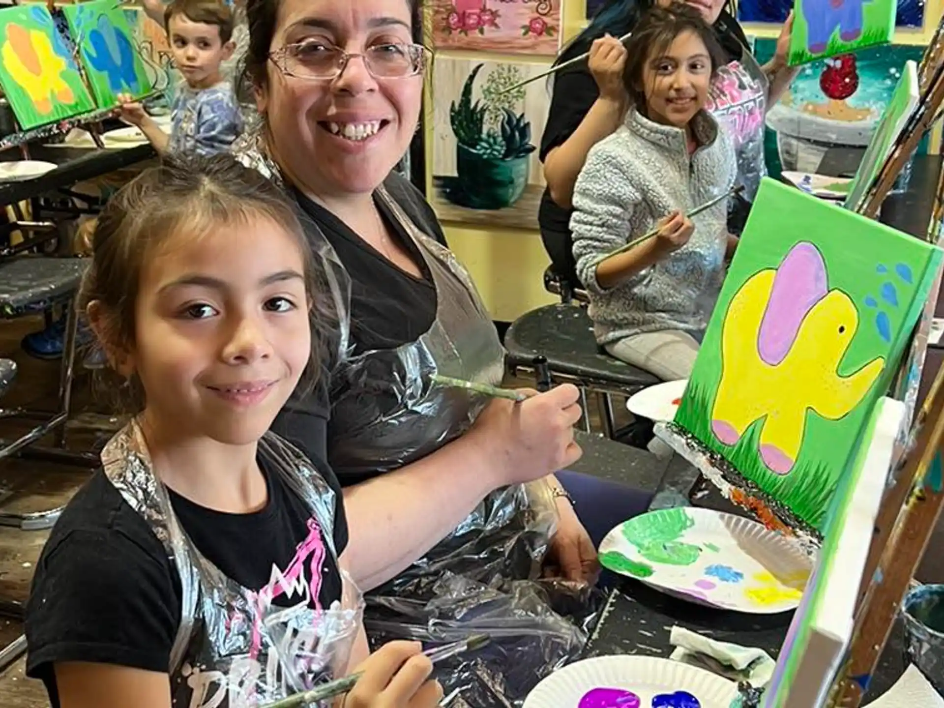 a person and a couple of children