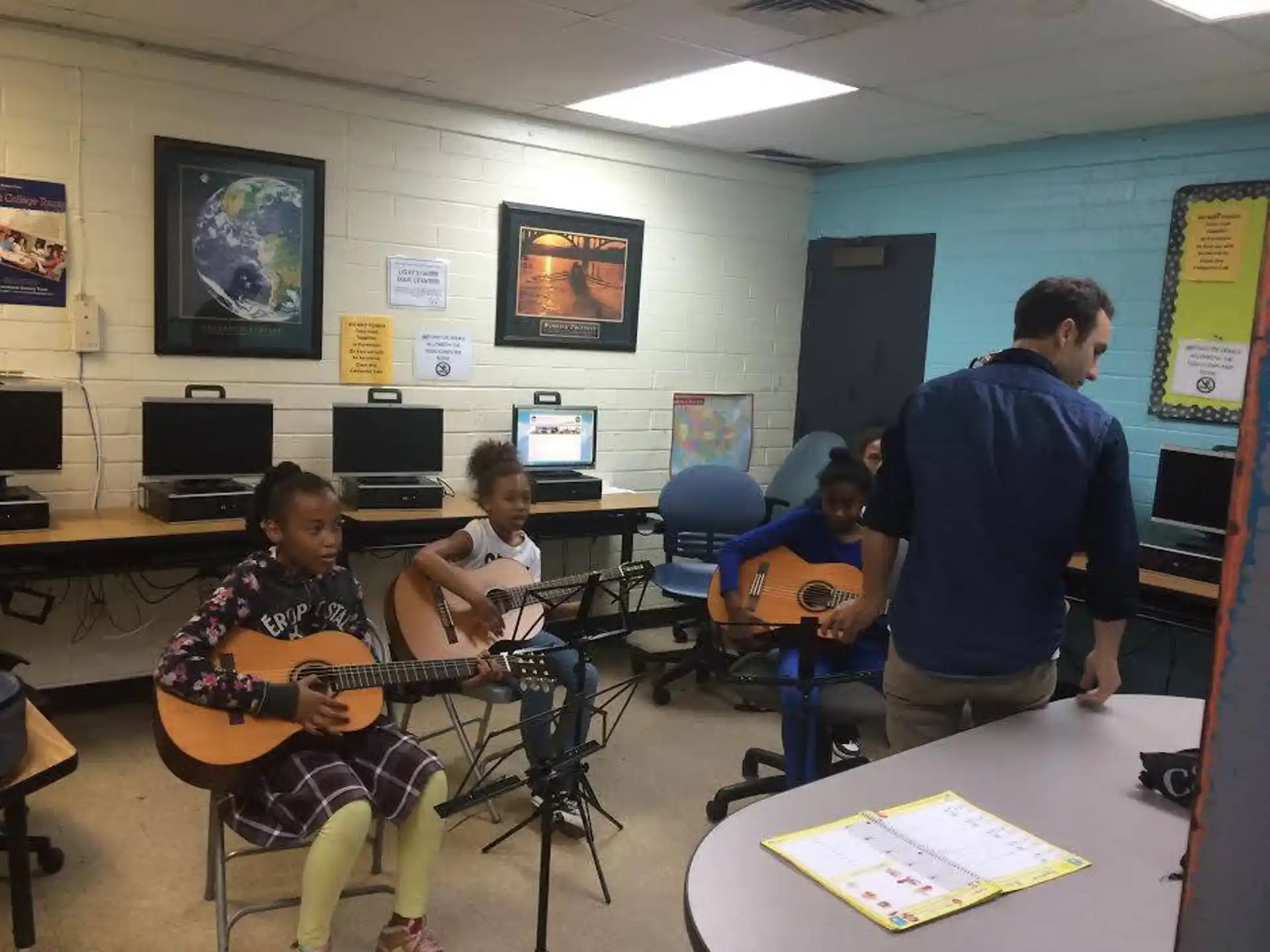 a group of people playing instruments