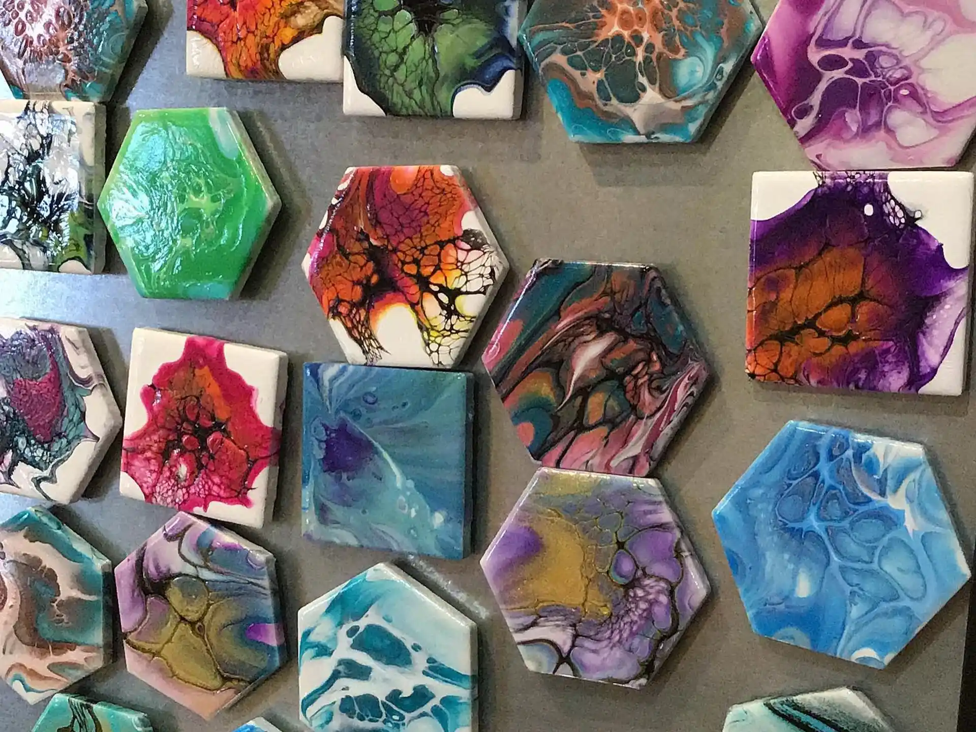 a group of colorful bags