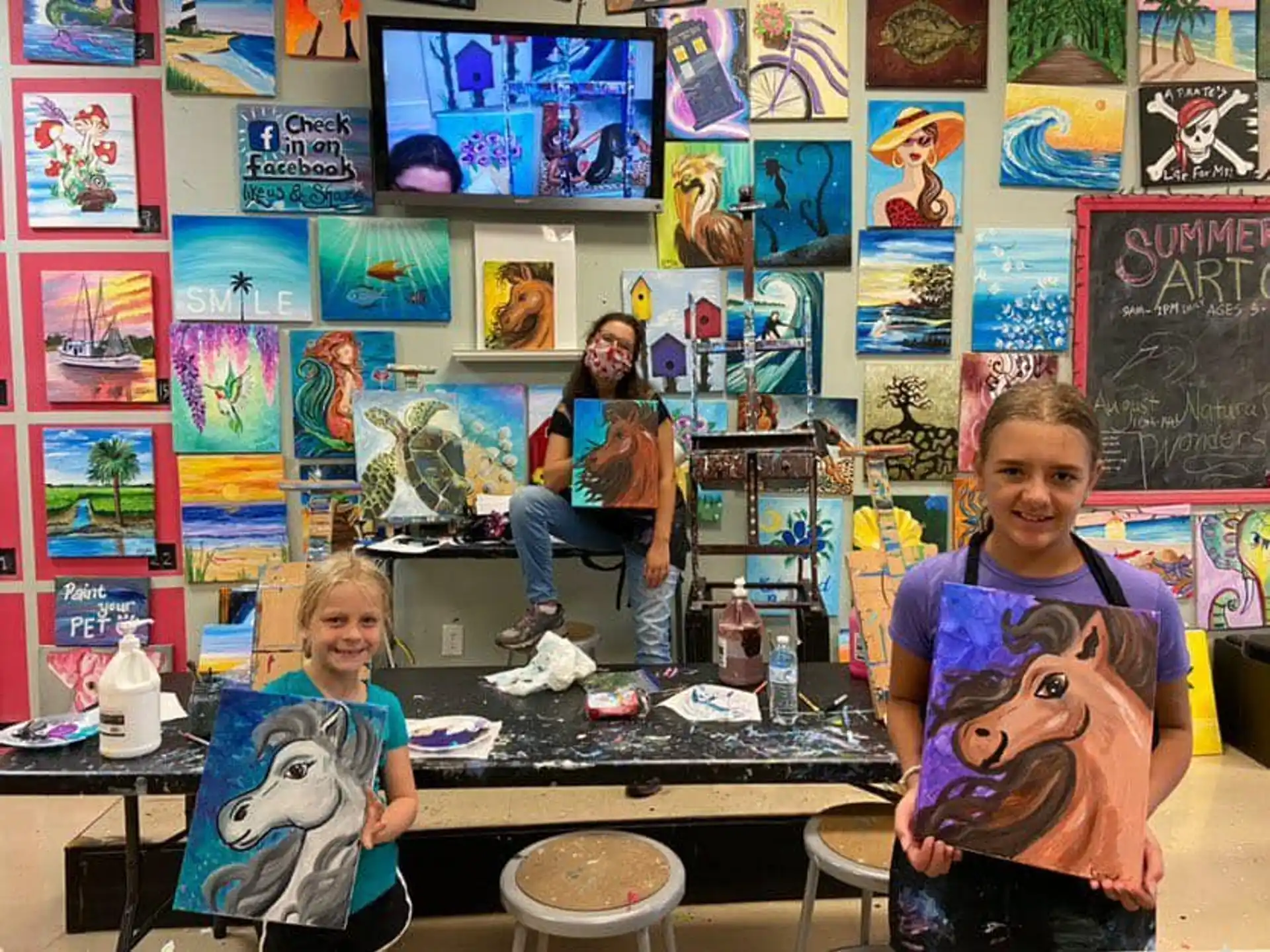 a group of kids in a room