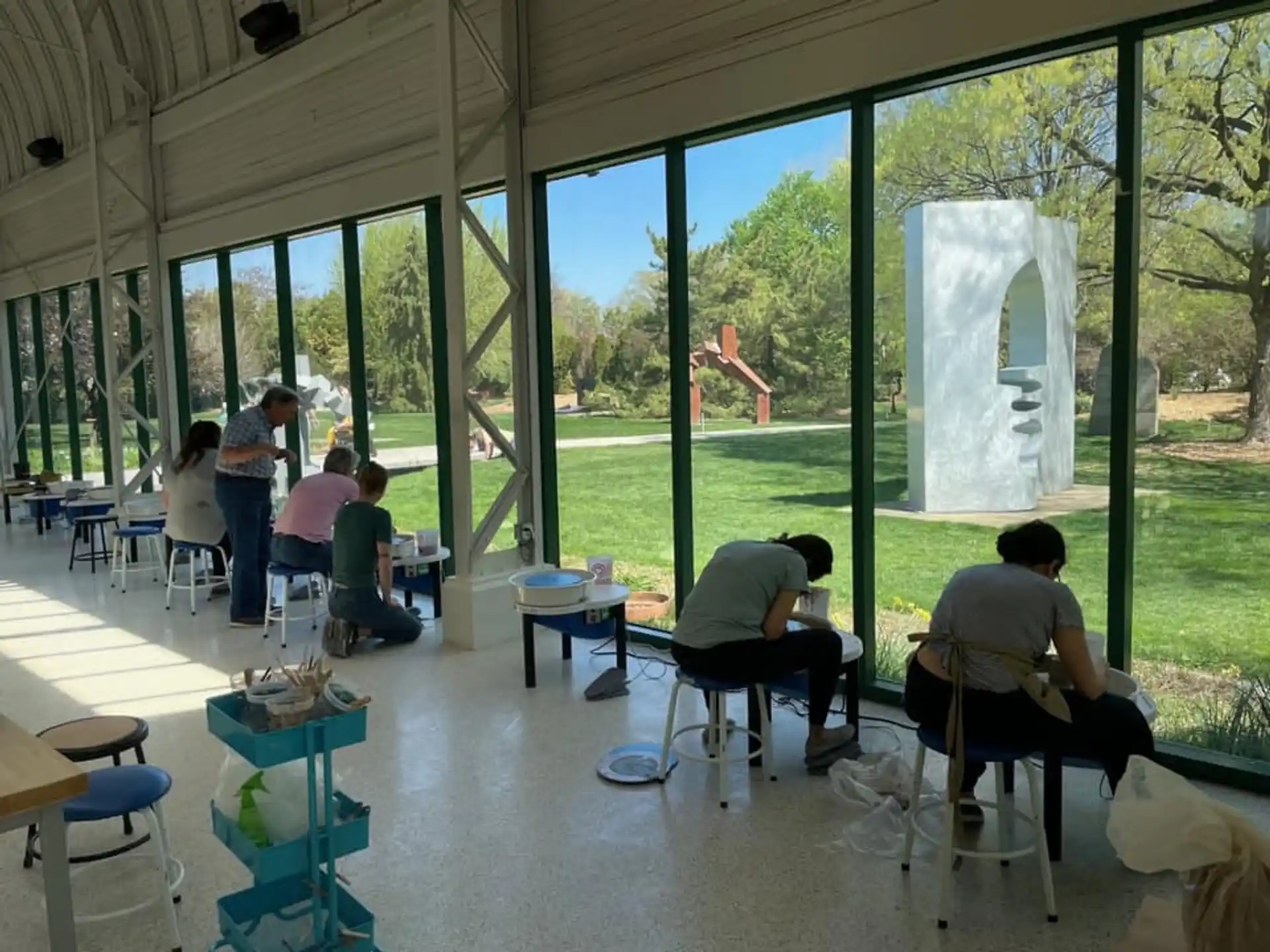 a group of people sitting at tables