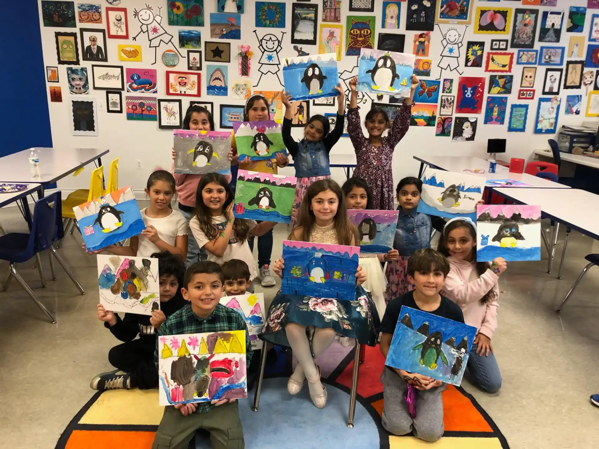a group of children in a classroom