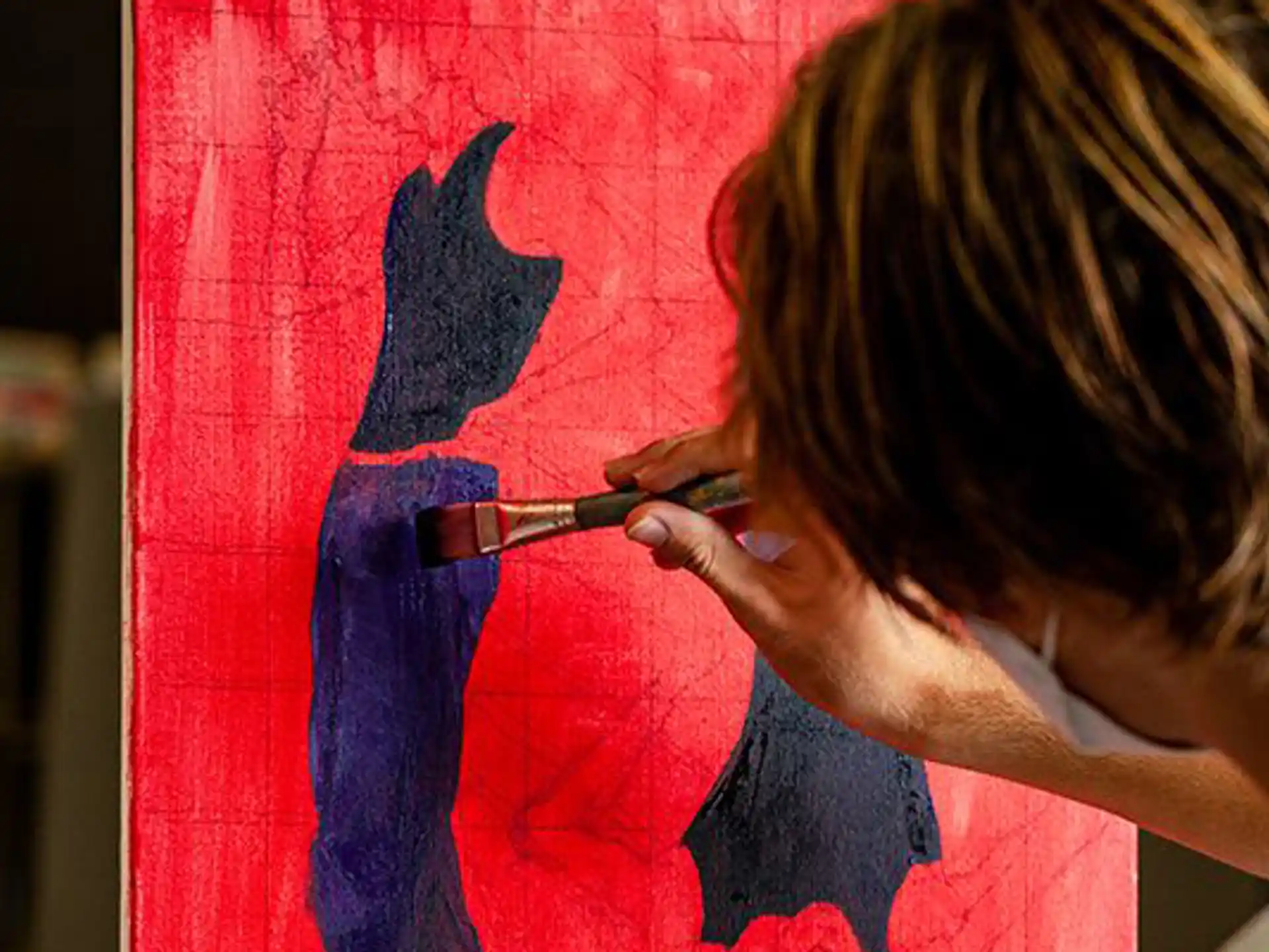 a person painting a picture